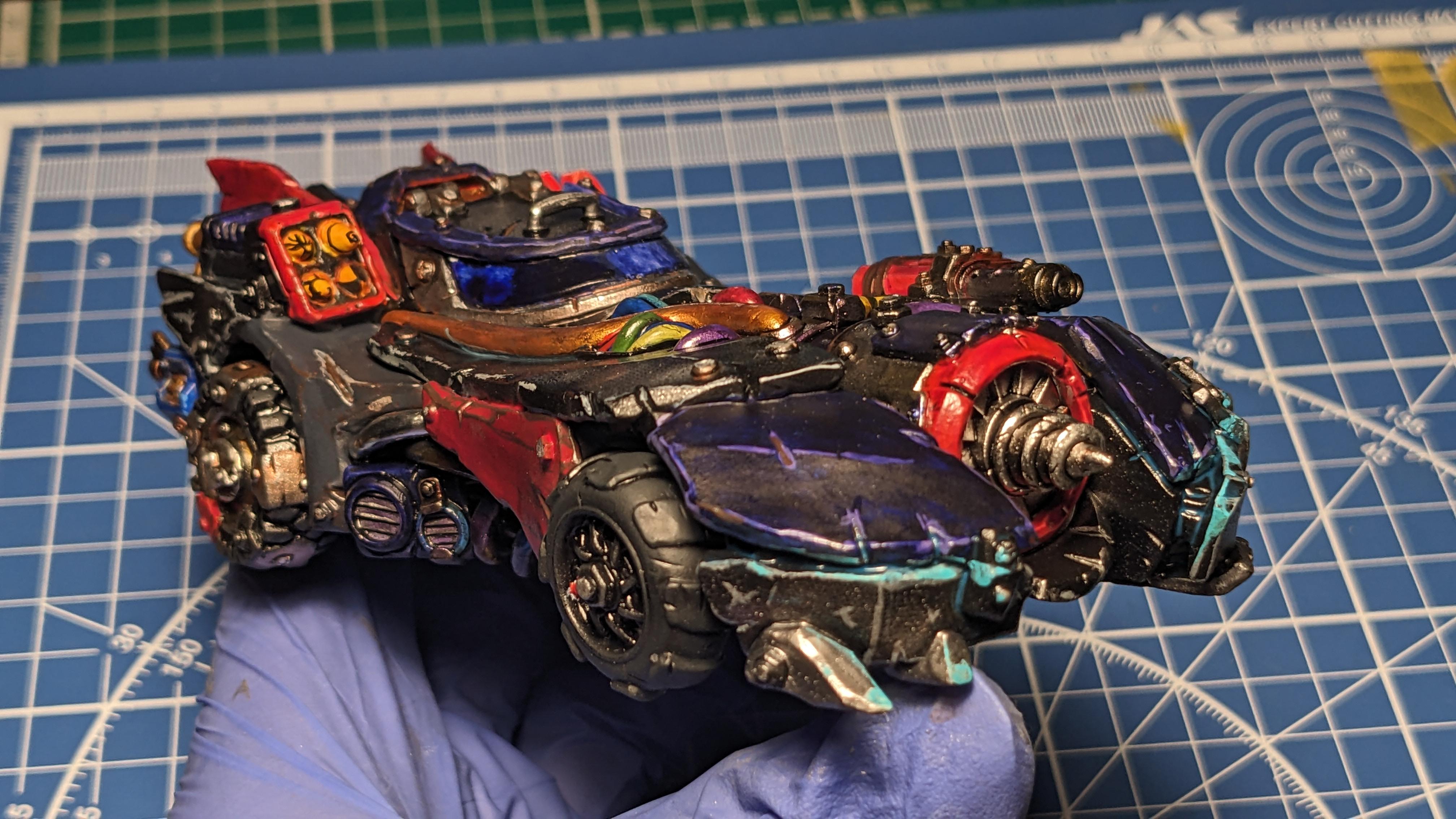 Batmobile, Carbon, Megatrakk Scrapjet, Orcs, Orks, Puppetswar Miniatures, Speed Freeks, Warhammer 40,000