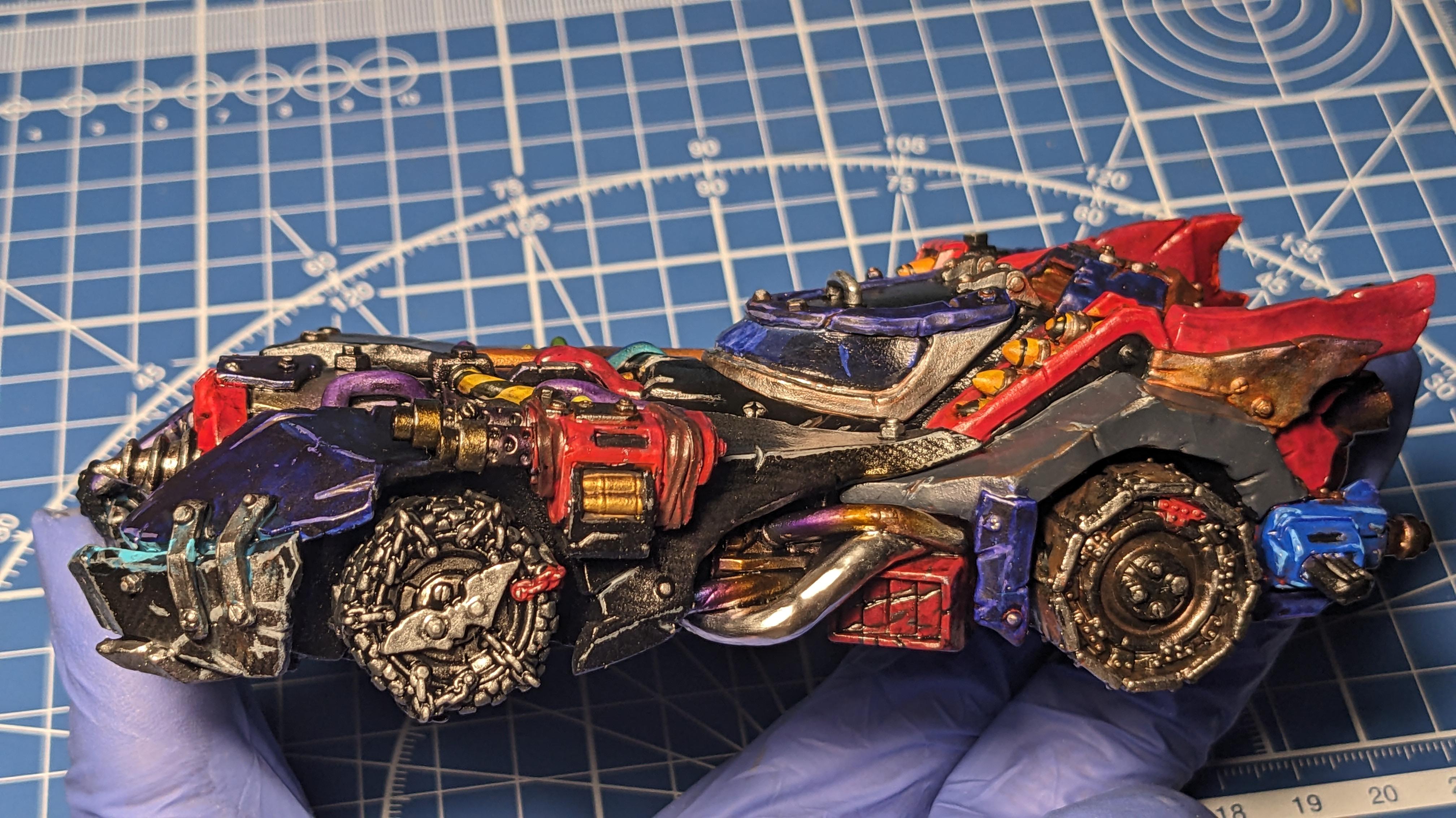 Batmobile, Carbon, Megatrakk Scrapjet, Orcs, Orks, Puppetswar Miniatures, Speed Freeks, Warhammer 40,000