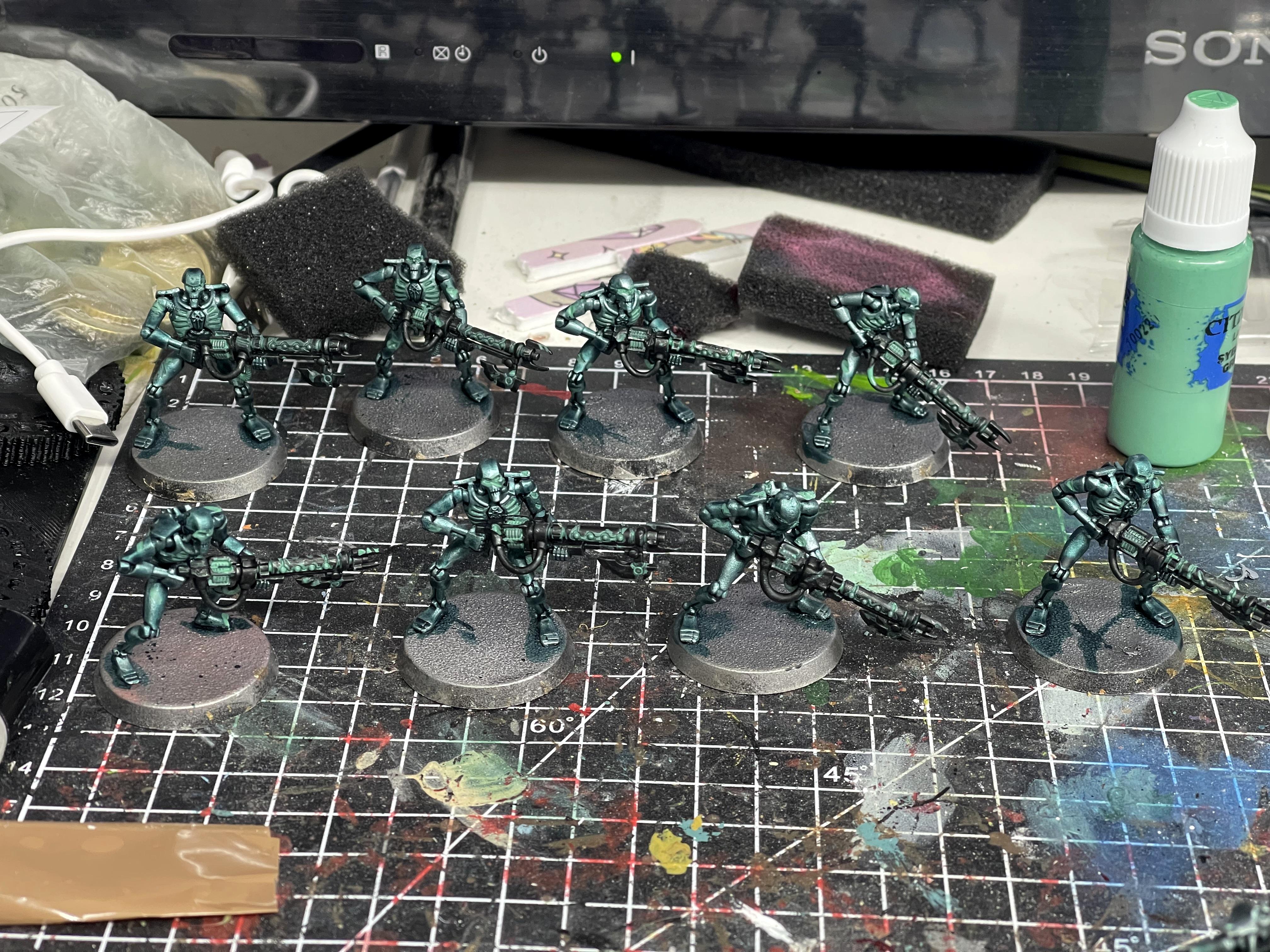 Necron Warriors, Necrons, Warhammer 40,000, Work In Progress