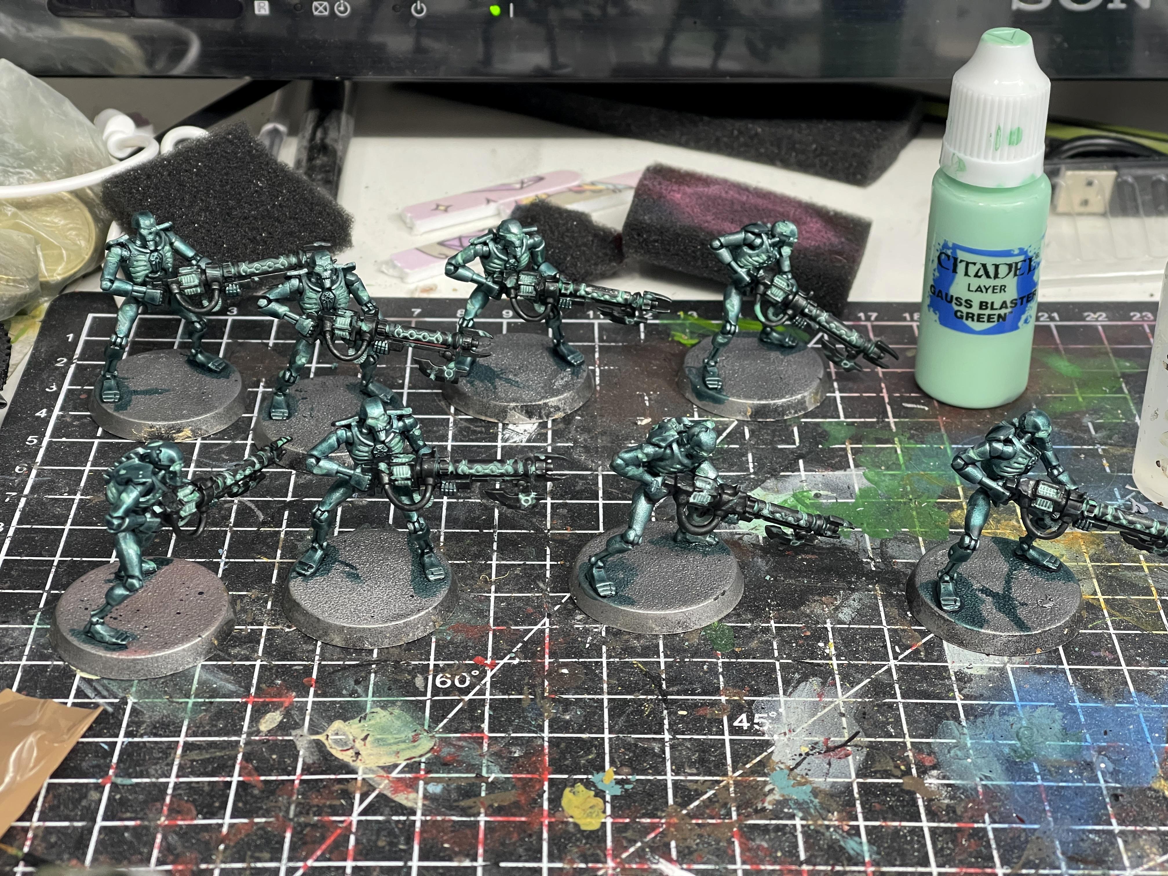 Necron Warriors, Necrons, Warhammer 40,000, Work In Progress