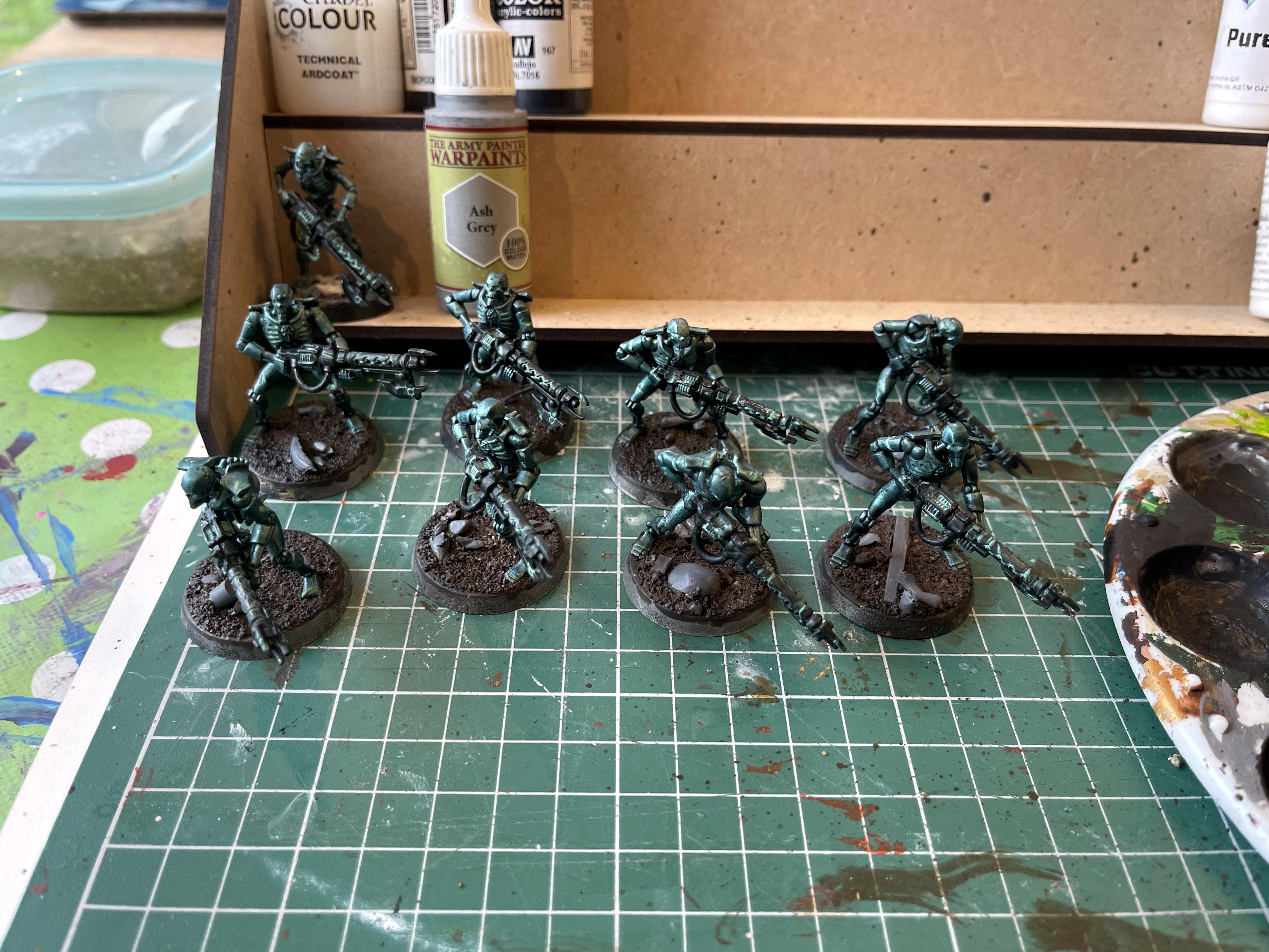 Necron Warriors, Necrons, Warhammer 40,000, Work In Progress