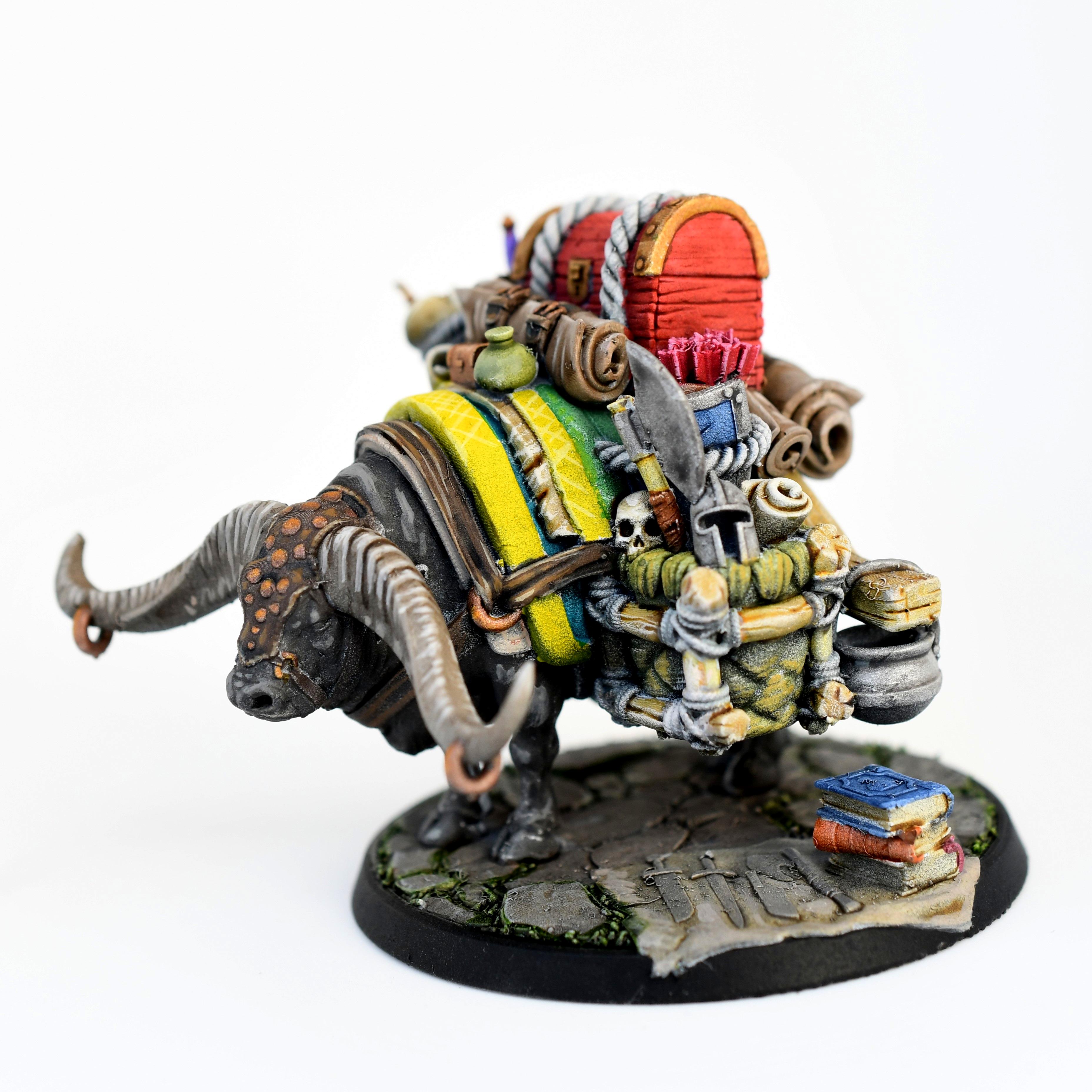 3d Print, Baggage, Cargo, Dungeons And Dragons, Merchant, Ox, Warhammer Fantasy