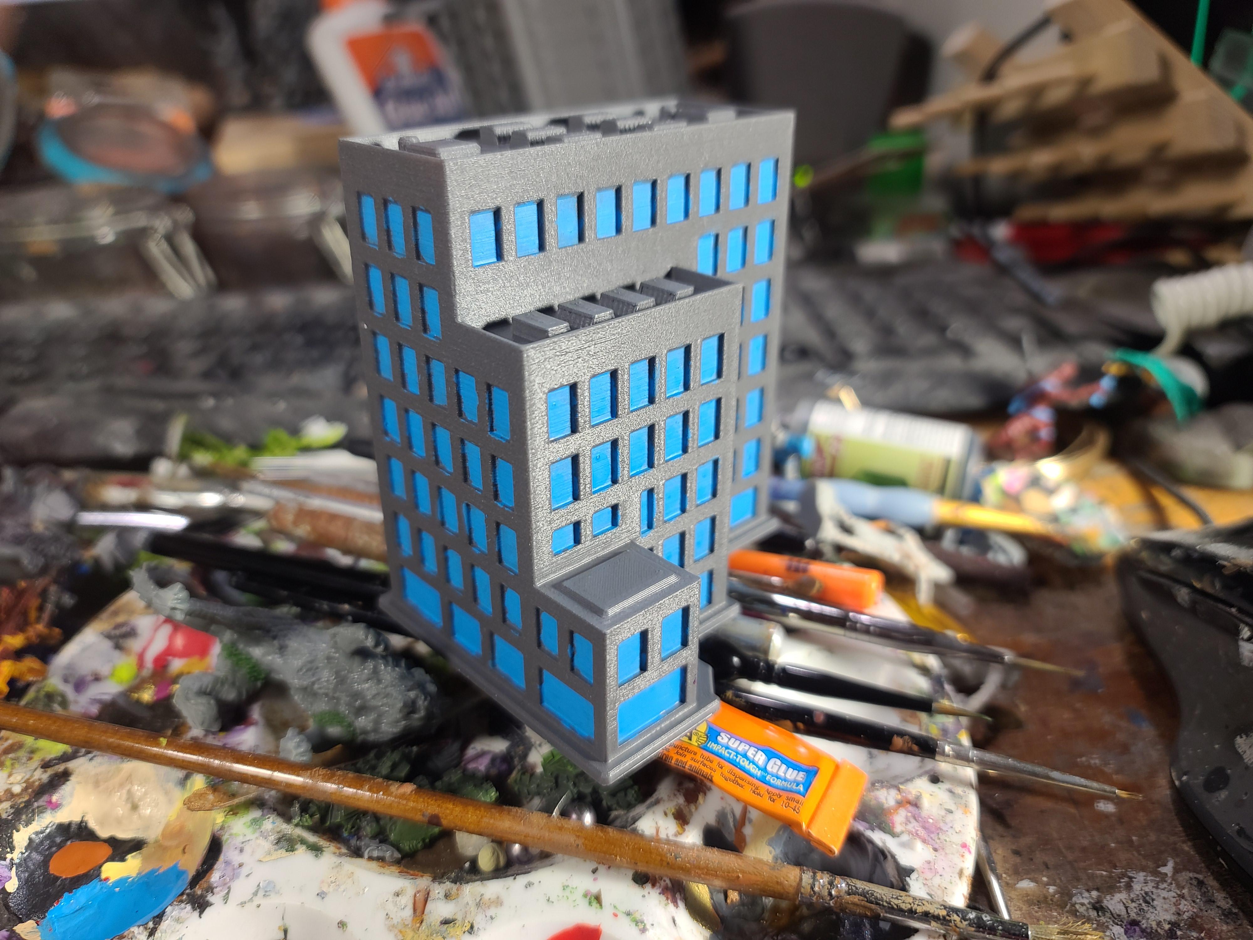 3d Printed, 6mm, Buildings, Diabolical Terrain, No My Print, Terrain, Tower Block