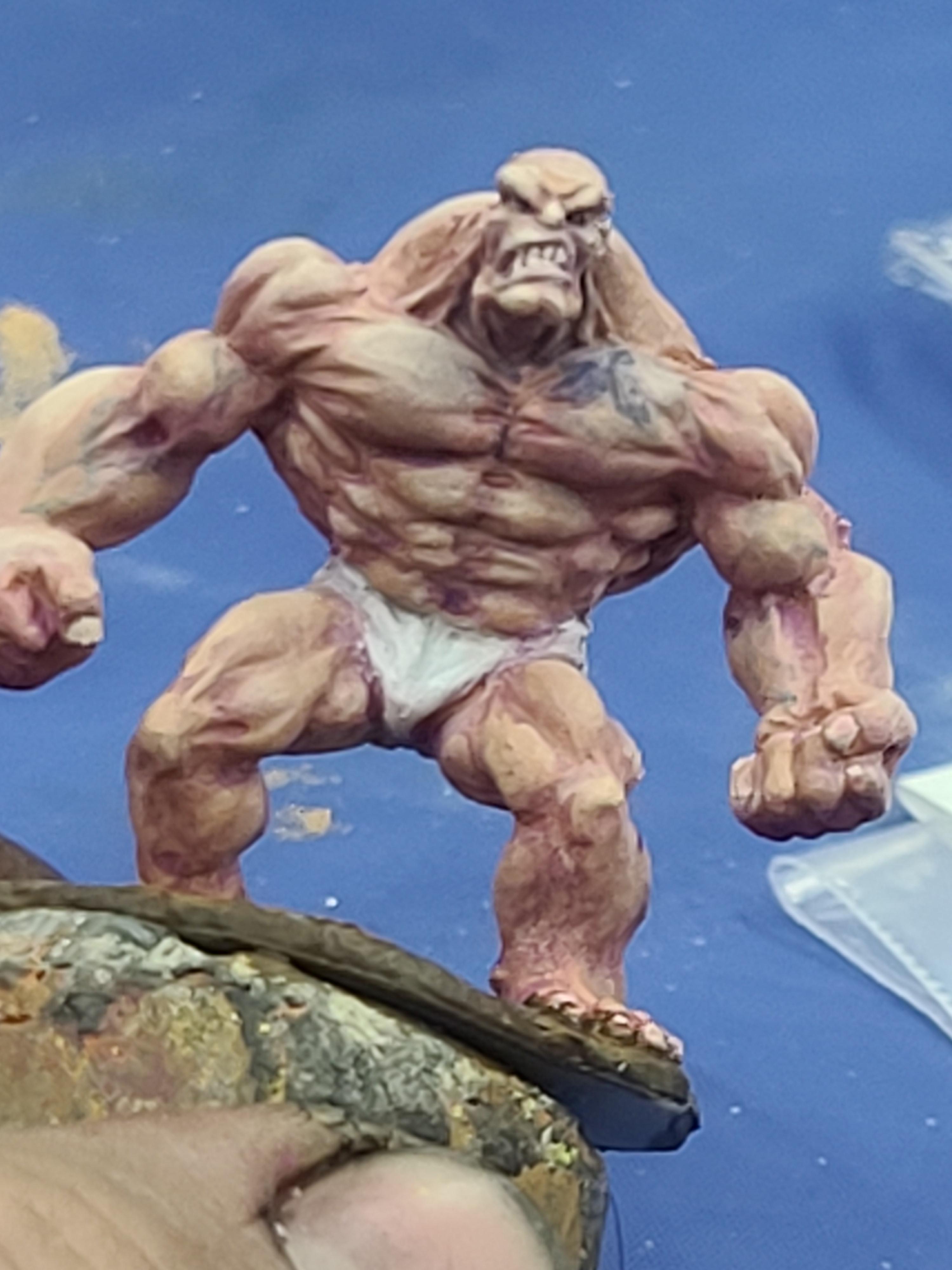 Caucasian Skin, Clay Golem, Flesh Tone Practice, Hyper Muscle, Reaper Minis, Superhero, Swole Dude