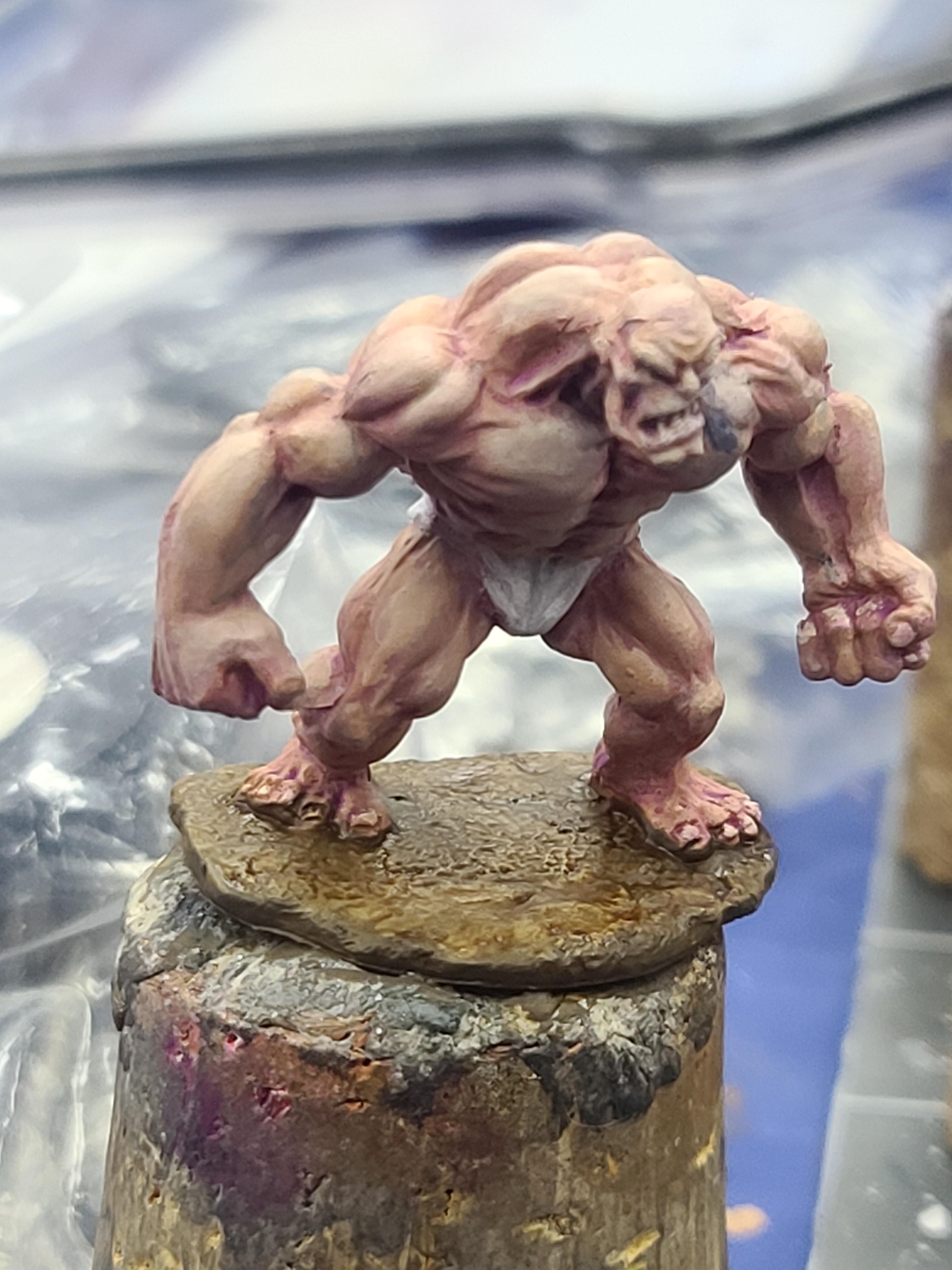 Caucasian Skin, Clay Golem, Flesh Tone Practice, Hyper Muscle, Reaper Minis, Superhero, Swole Dude