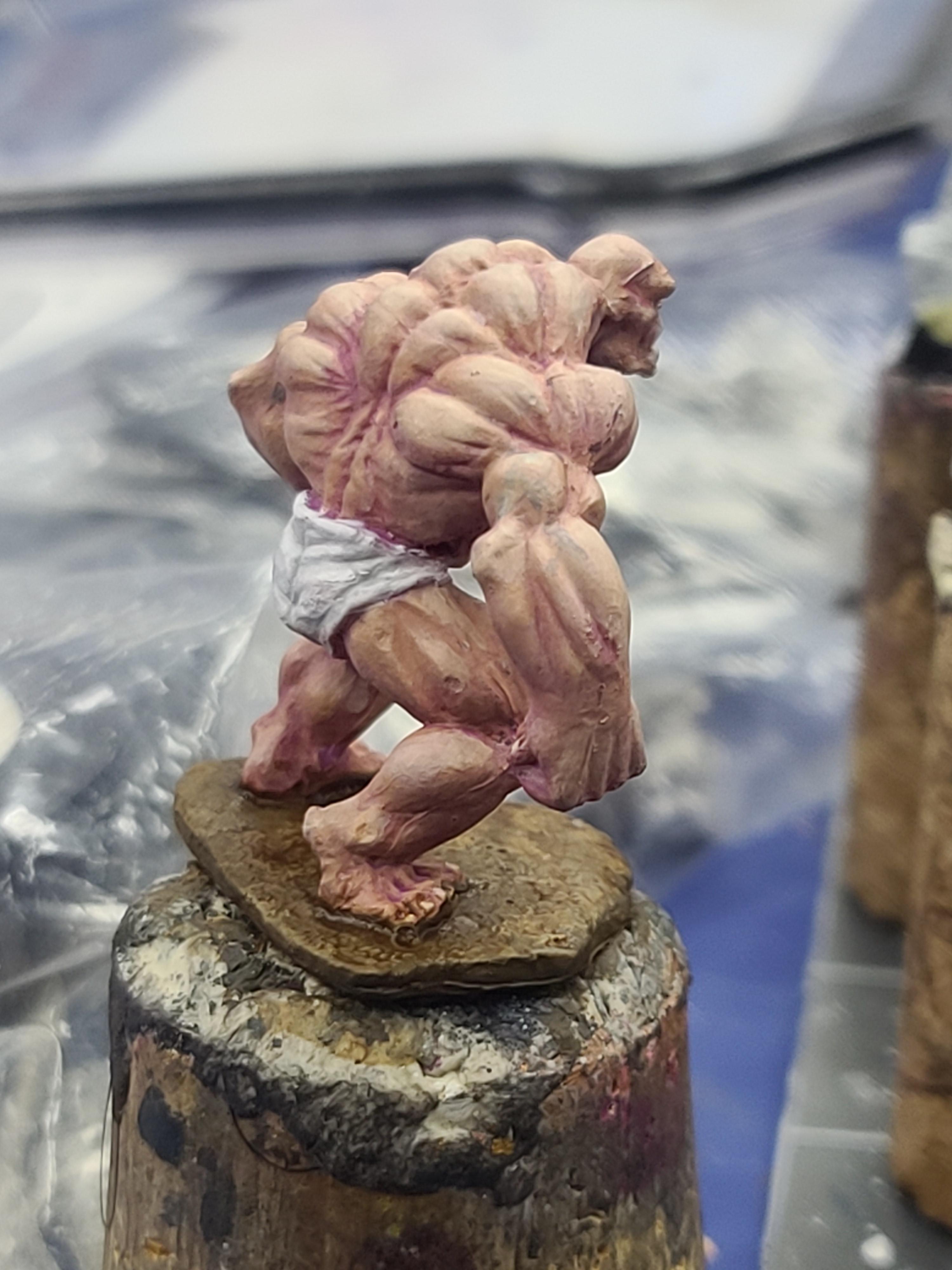 Caucasian Skin, Clay Golem, Flesh Tone Practice, Hyper Muscle, Reaper Minis, Superhero, Swole Dude
