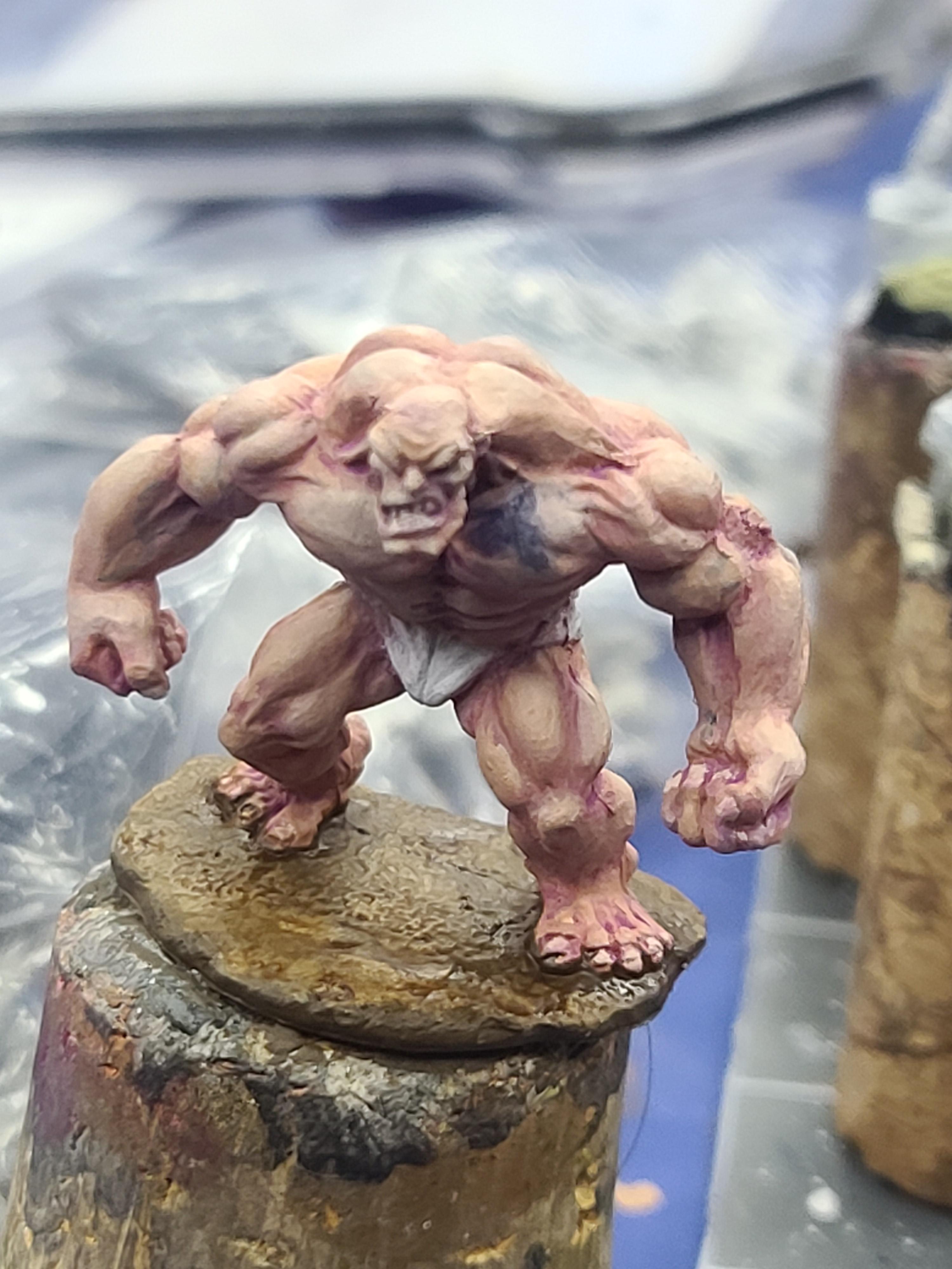 Caucasian Skin, Clay Golem, Flesh Tone Practice, Hyper Muscle, Reaper Minis, Superhero, Swole Dude