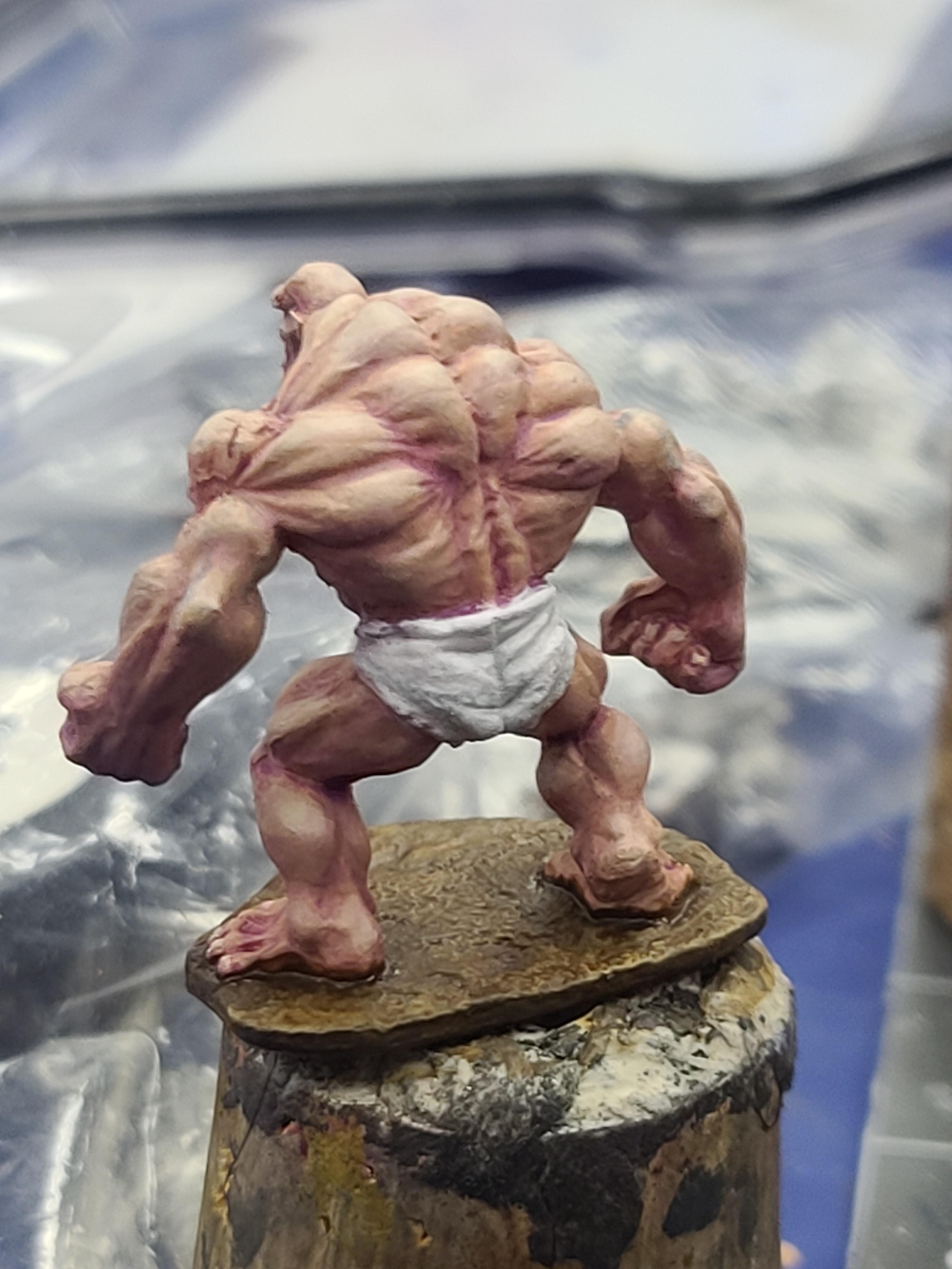Caucasian Skin, Clay Golem, Flesh Tone Practice, Hyper Muscle, Reaper Minis, Superhero, Swole Dude