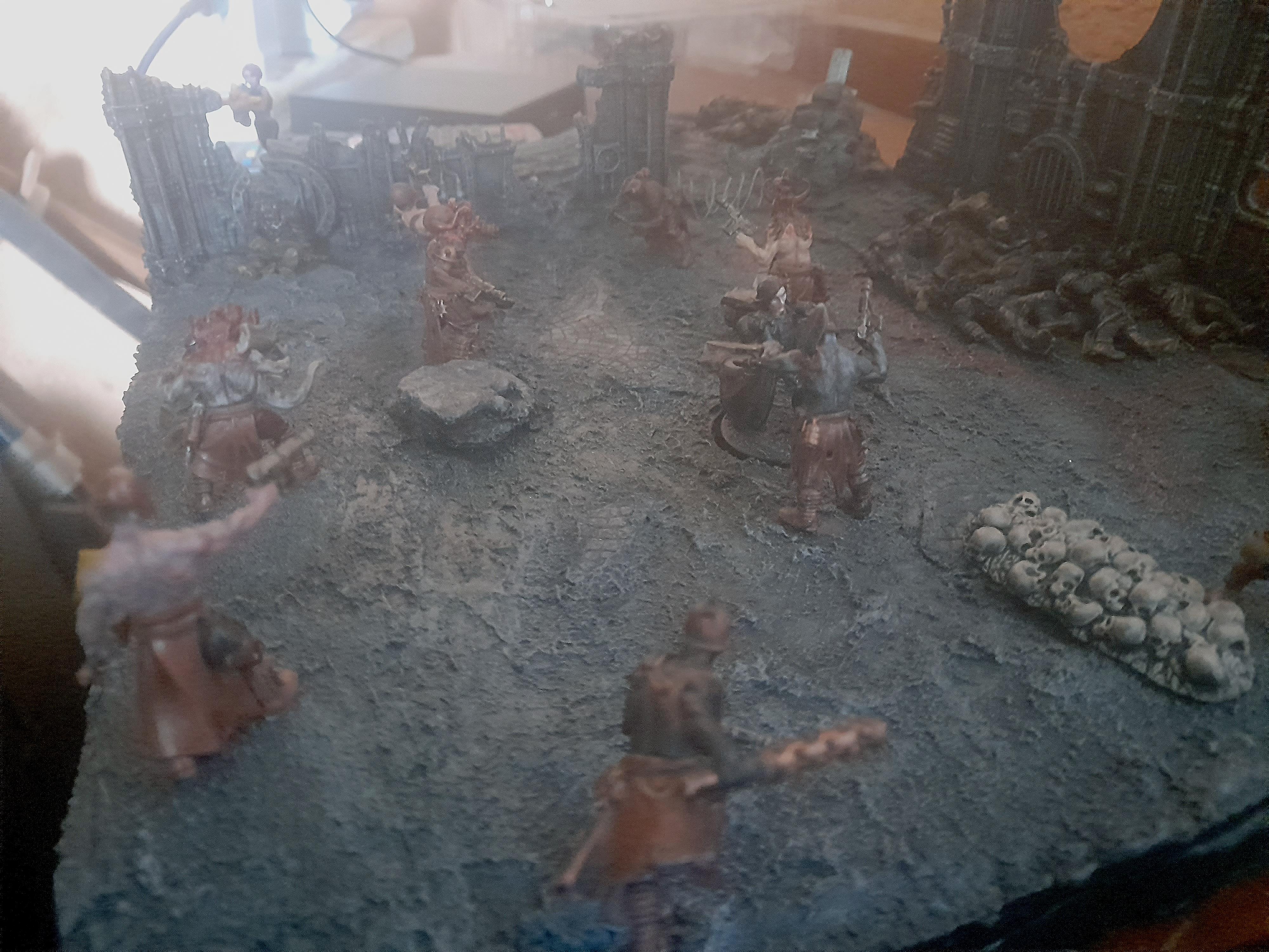 Action, Adelana Helgen, Attack, Attelus Kaltos, Battlezone, Chaos, Cultists, Dark Heresy, Death Korps of Krieg, Diorama, Grimdark, Inquisition, Ordo Hereticus, Secret War, Skirmish, War, Warhammer 40,000, Warzone