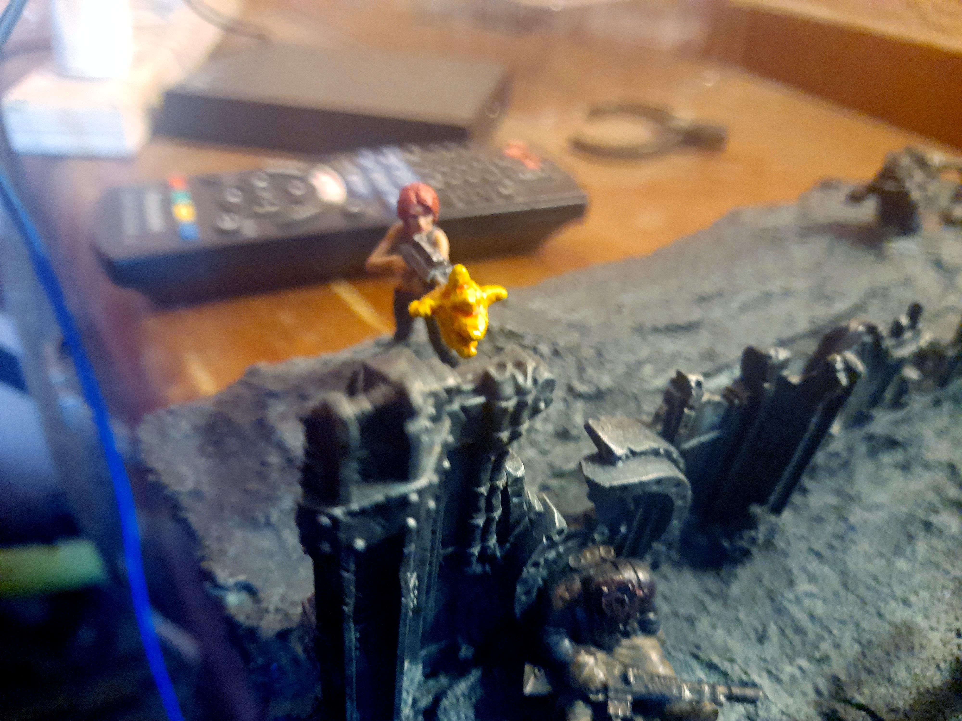 Action, Adelana Helgen, Attack, Attelus Kaltos, Battlezone, Chaos, Cultists, Dark Heresy, Death Korps of Krieg, Diorama, Grimdark, Inquisition, Ordo Hereticus, Secret War, Skirmish, War, Warhammer 40,000, Warzone