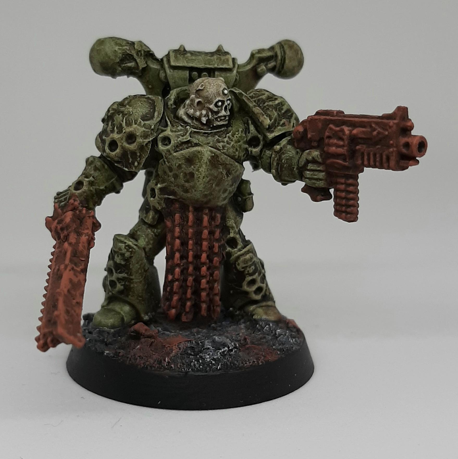 Aspiring, Astartes, Champion, Chaos, Conversion, Death Guard, Heretic, Kitbash, Nurgle, Plague, Sculpting, Space, Space Marines