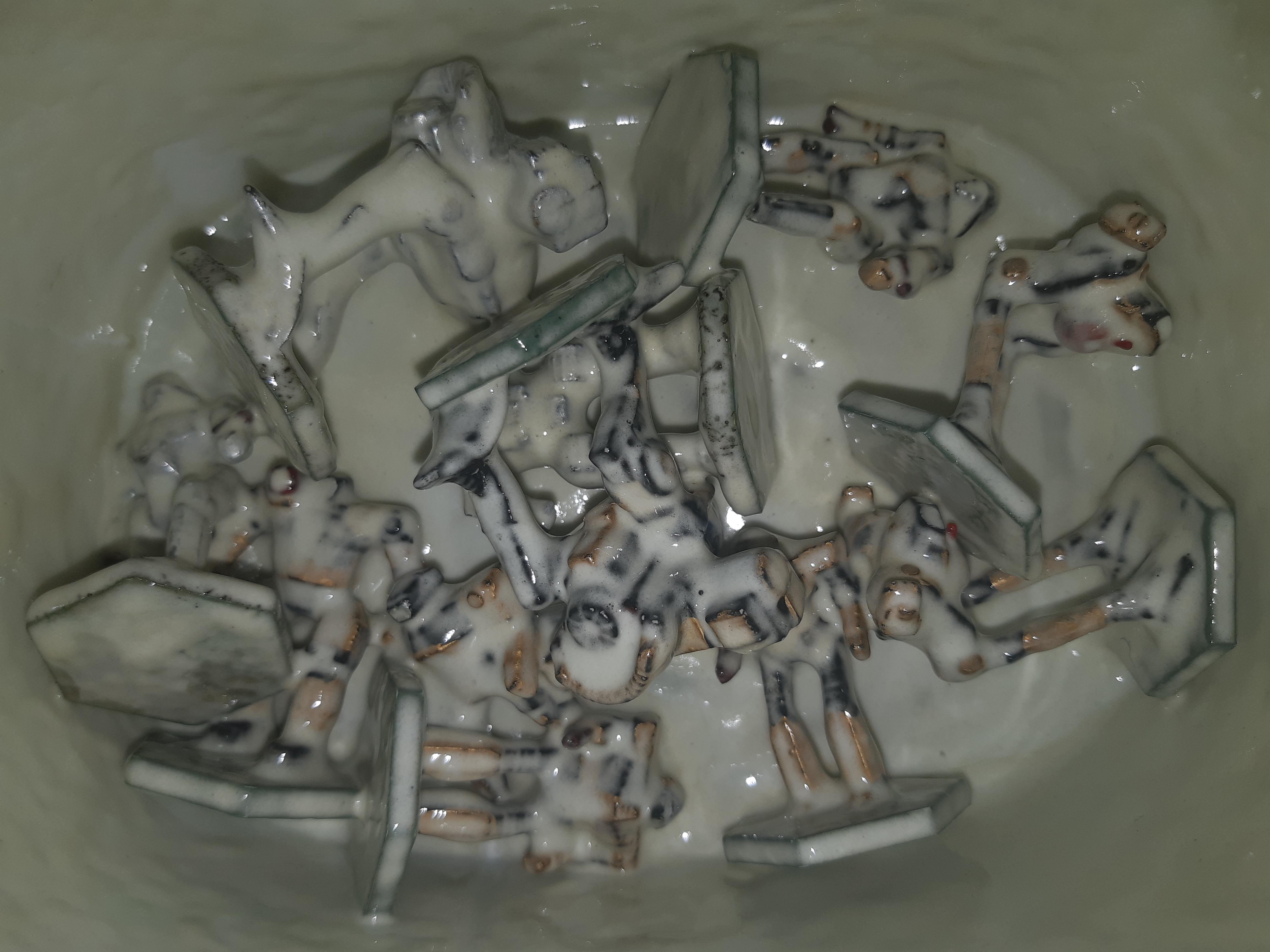 PlasTech miniatures with Easy-Off Oven Cleaner applied
