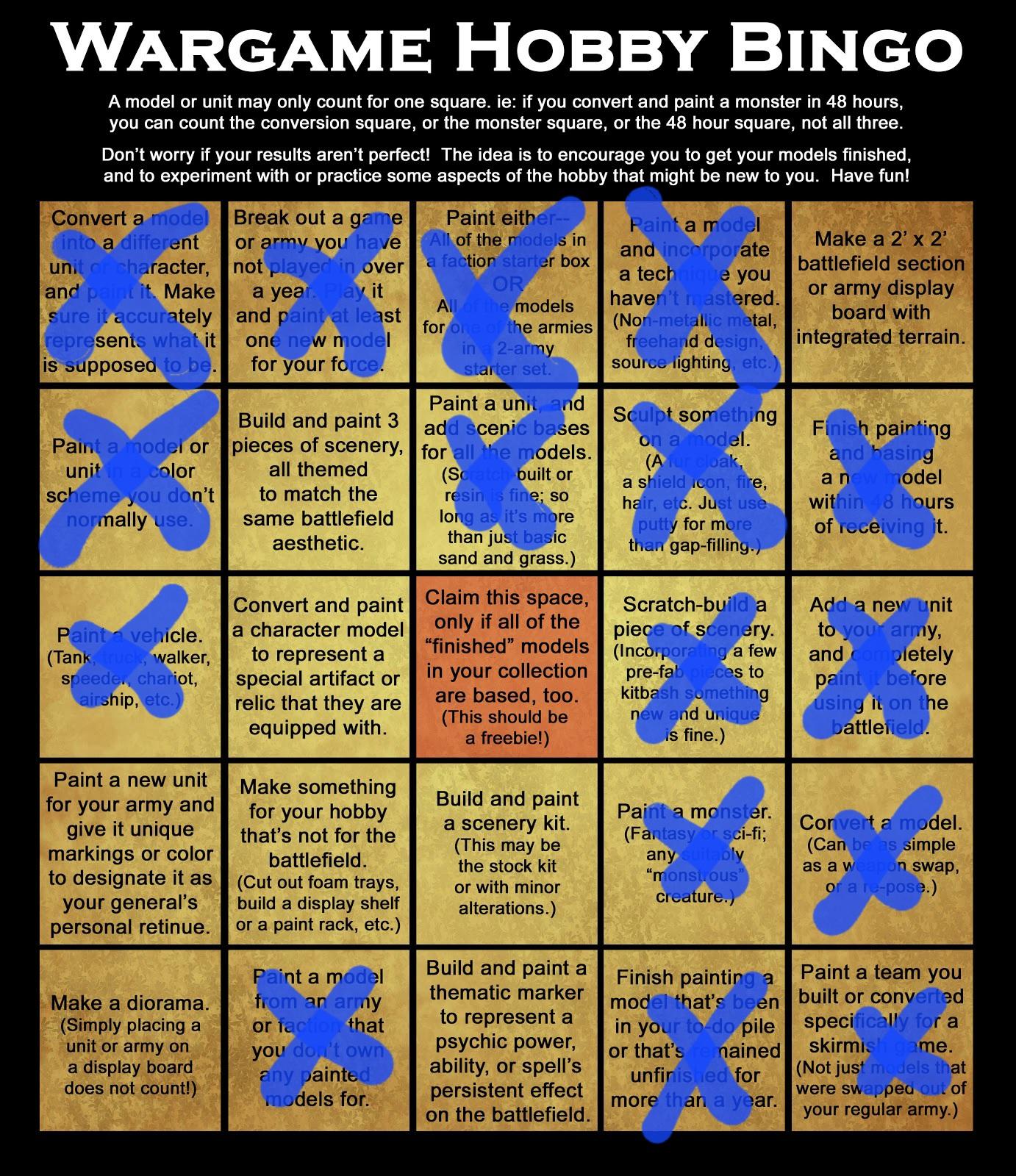 Forum Games, Hobby Bingo, Year Goals