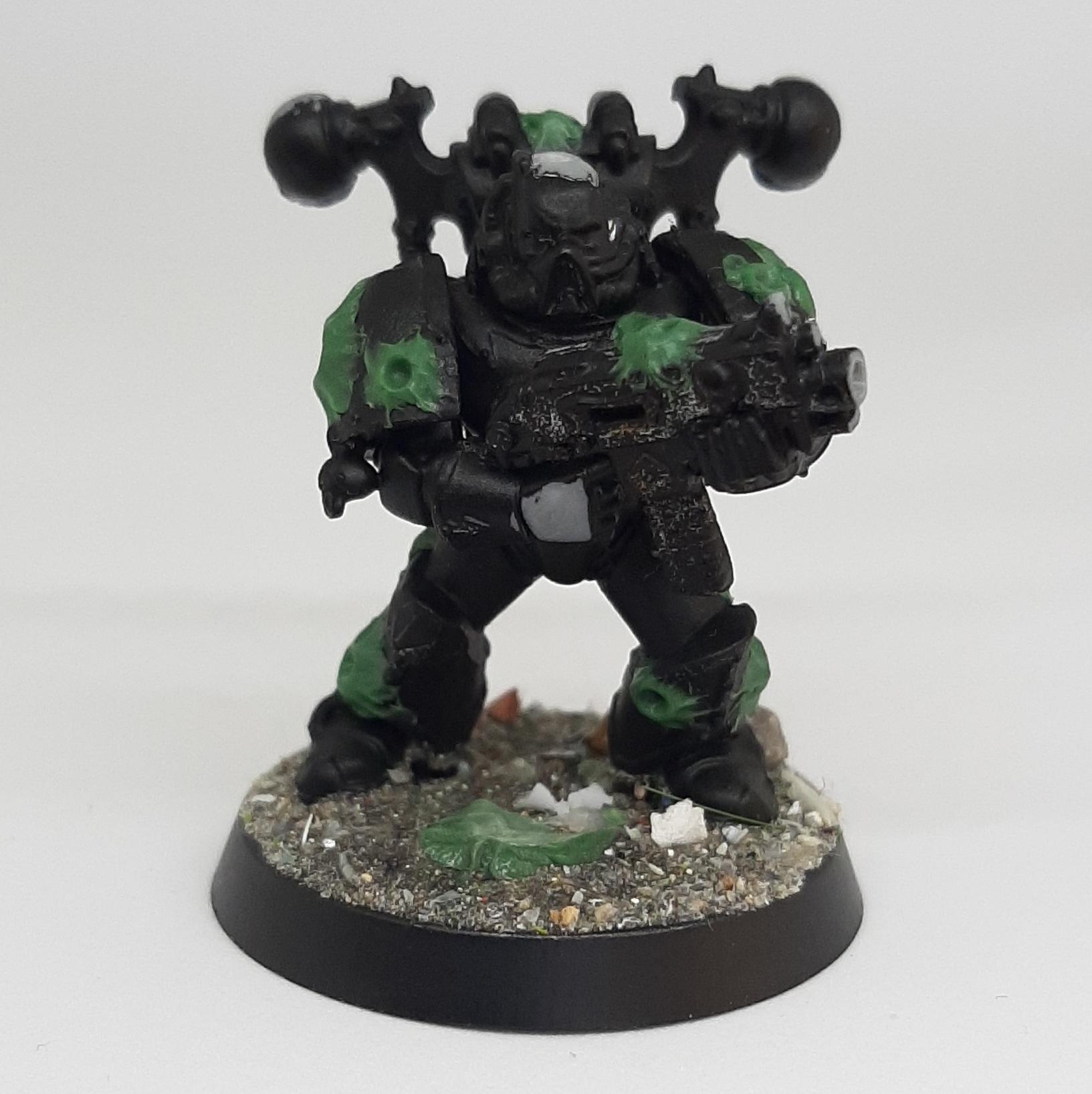 Astartes, Barnacle, Bolter, Boltgun, Chainaxe, Chainsword, Chaos, Conversion, Death Guard, Kitbash, Nurgle, Plague, Sculpting, Space, Space Marines, Squad