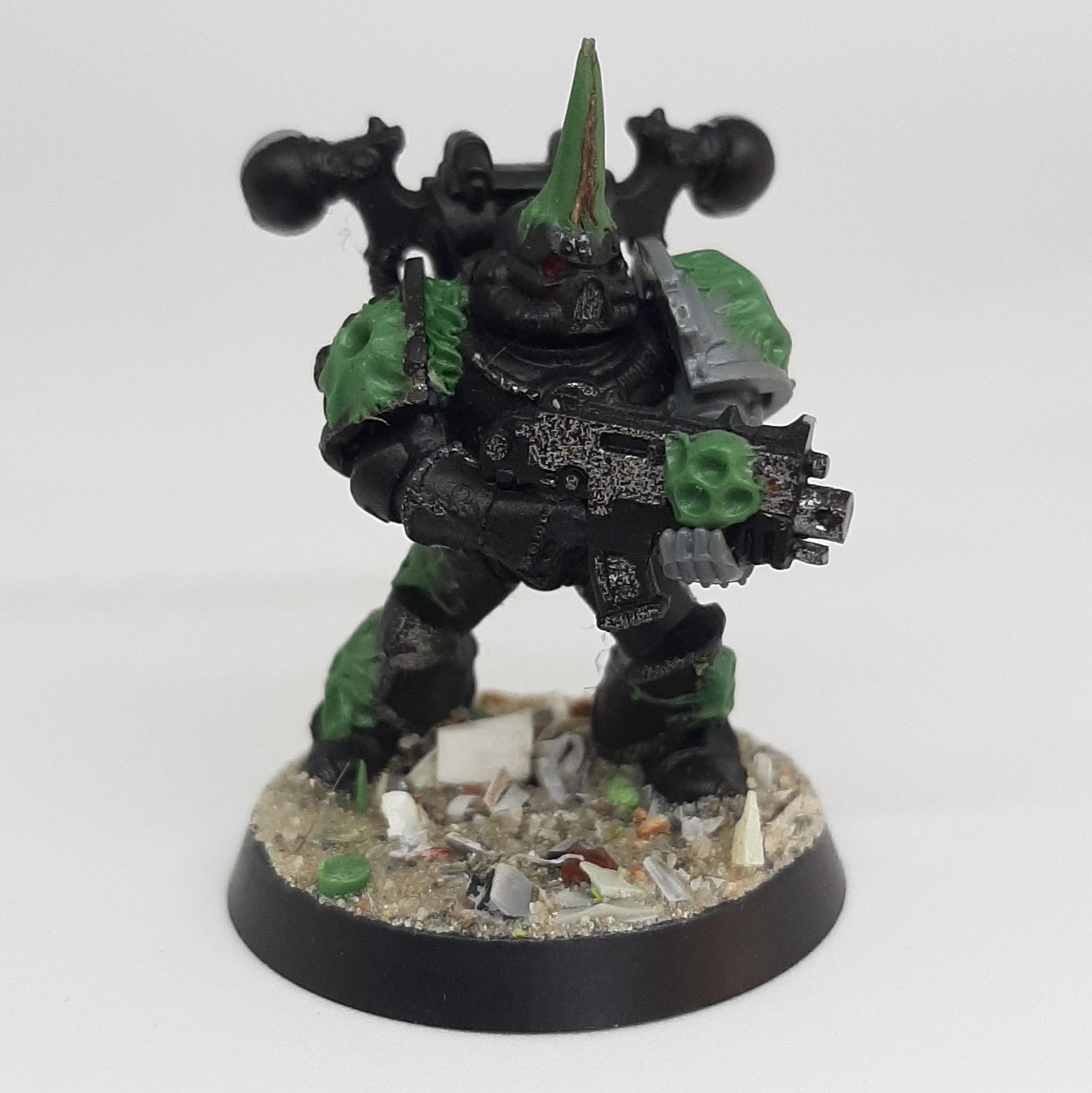 Astartes, Barnacle, Bolter, Boltgun, Chainaxe, Chainsword, Chaos, Conversion, Death Guard, Kitbash, Nurgle, Plague, Sculpting, Space, Space Marines, Squad