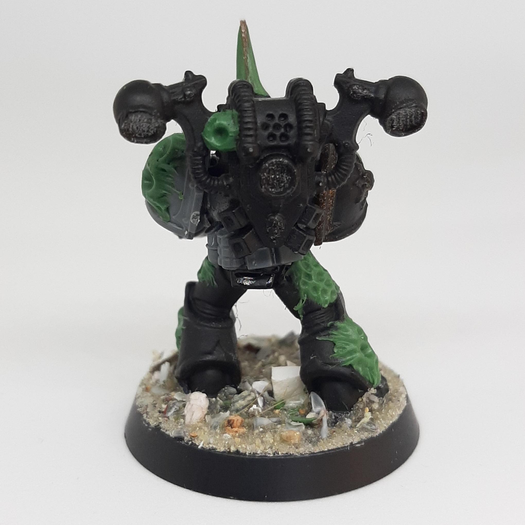 Astartes, Barnacle, Bolter, Boltgun, Chainaxe, Chainsword, Chaos, Conversion, Death Guard, Kitbash, Nurgle, Plague, Sculpting, Space, Space Marines, Squad