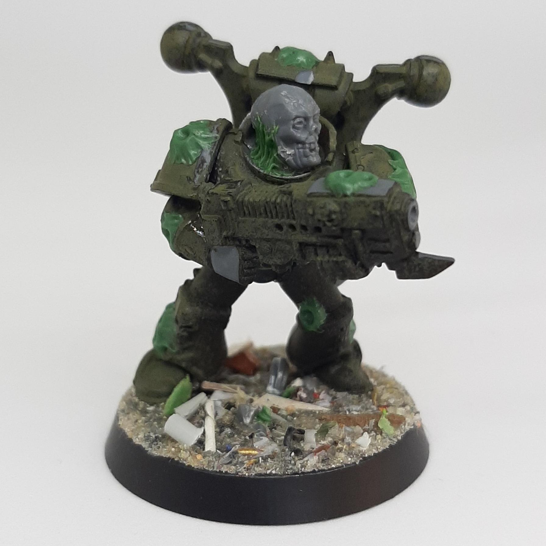 Astartes, Barnacle, Bolter, Boltgun, Chainaxe, Chainsword, Chaos, Conversion, Death Guard, Kitbash, Nurgle, Plague, Sculpting, Space, Space Marines, Squad