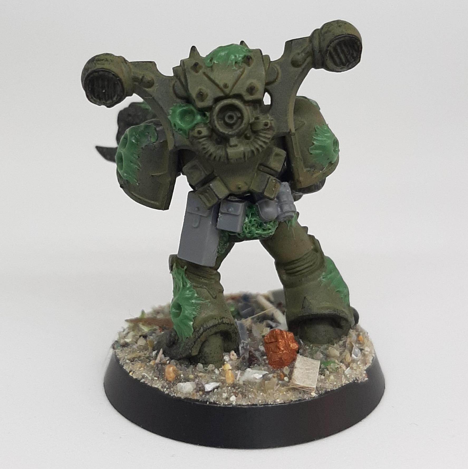 Astartes, Barnacle, Bolter, Boltgun, Chainaxe, Chainsword, Chaos, Conversion, Death Guard, Kitbash, Nurgle, Plague, Sculpting, Space, Space Marines, Squad