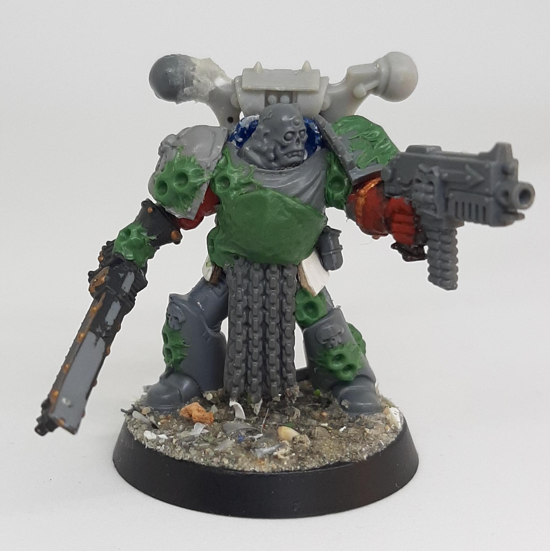 Astartes, Barnacle, Bolter, Boltgun, Chainaxe, Chainsword, Chaos, Conversion, Death Guard, Kitbash, Nurgle, Plague, Sculpting, Space, Space Marines, Squad