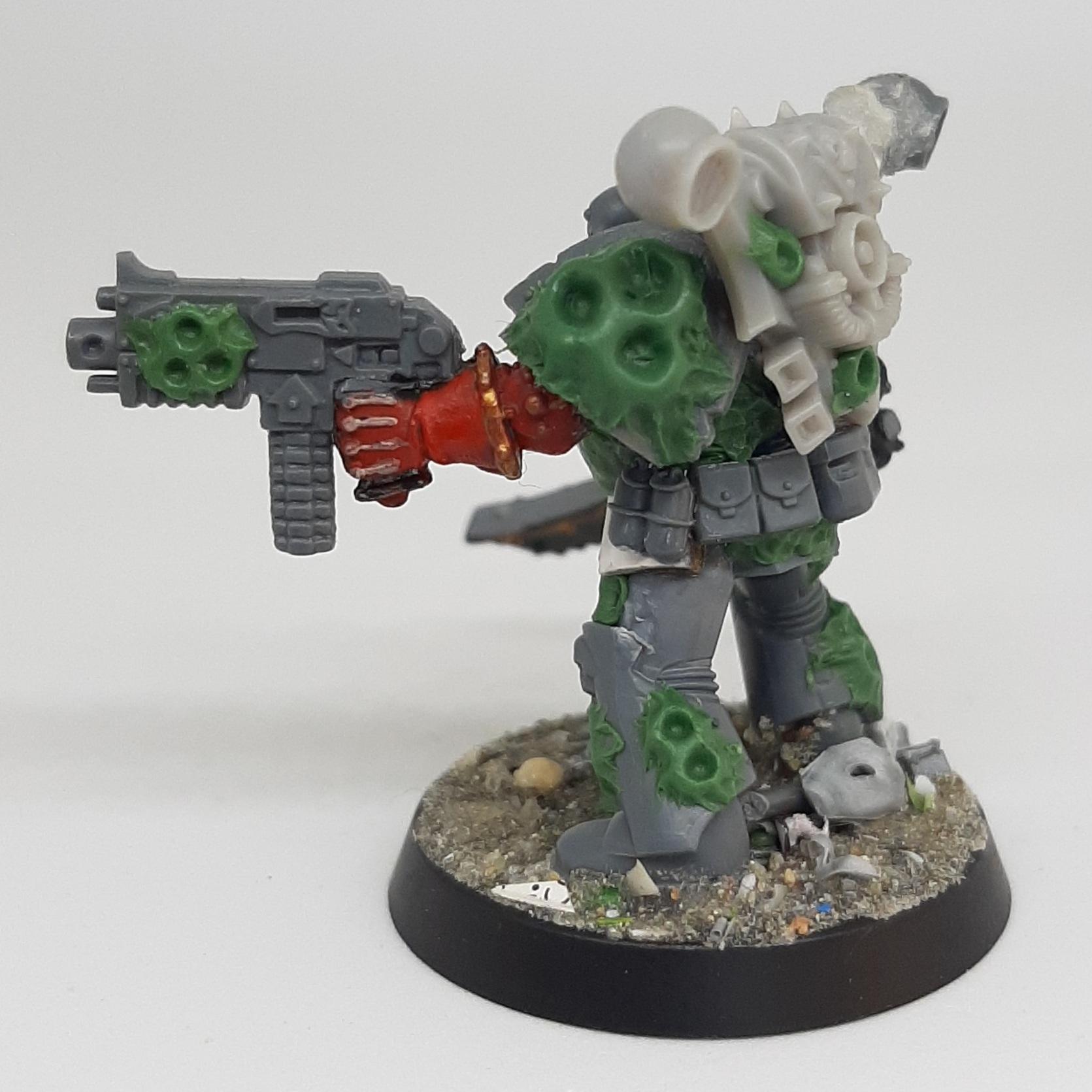 Astartes, Barnacle, Bolter, Boltgun, Chainaxe, Chainsword, Chaos, Conversion, Death Guard, Kitbash, Nurgle, Plague, Sculpting, Space, Space Marines, Squad