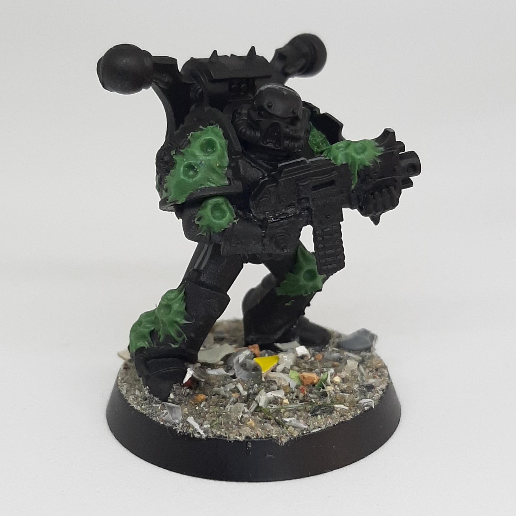 Astartes, Barnacle, Bolter, Boltgun, Chainaxe, Chainsword, Chaos, Conversion, Death Guard, Kitbash, Nurgle, Plague, Sculpting, Space, Space Marines, Squad