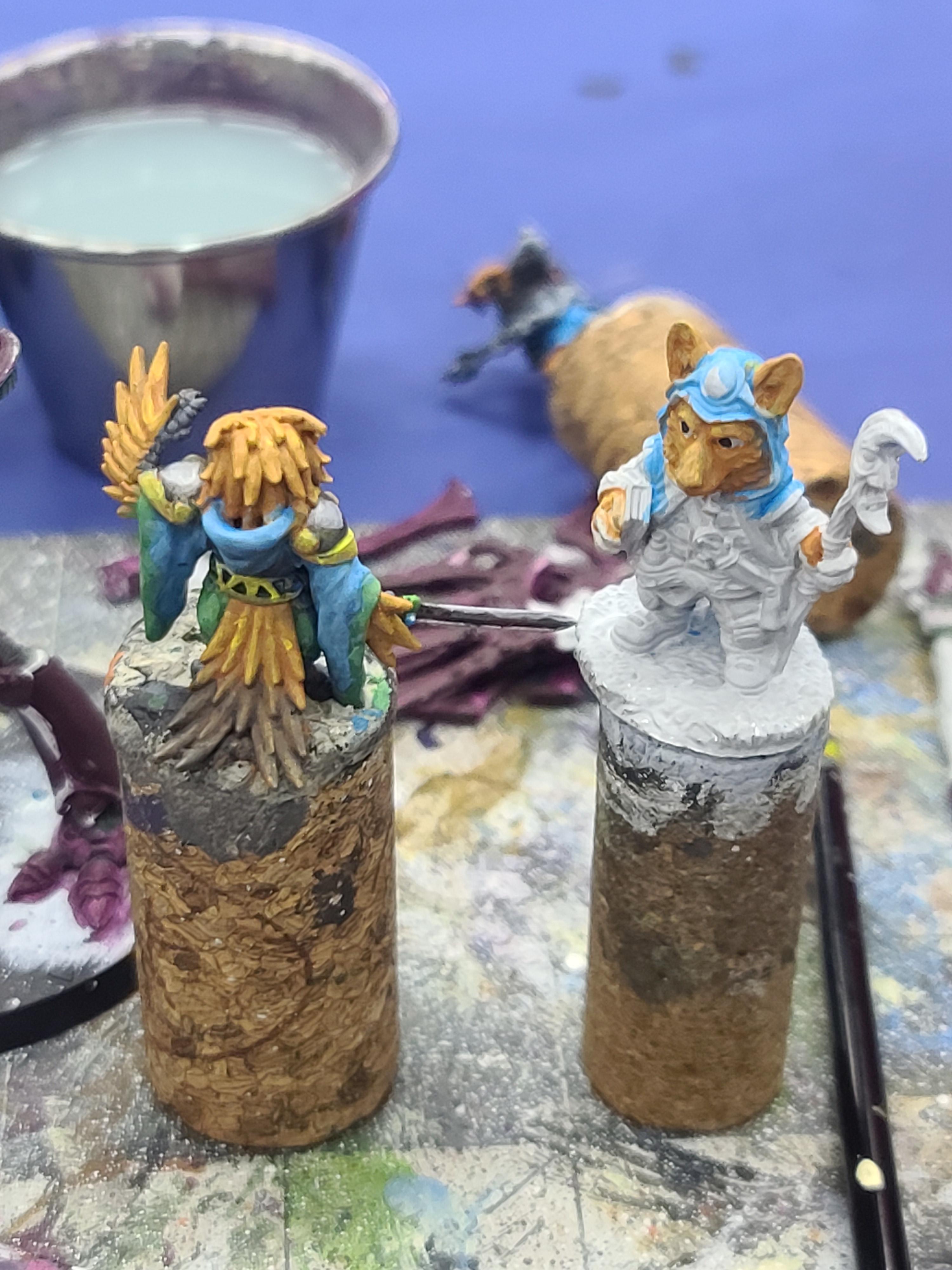 3d Print, Animal Adventurers, C Van Patten, Corgi Wizard, Dark Sword Miniatures, Dungeons And Dragons, Owl, Unknown Printer, Unknown Sculptor