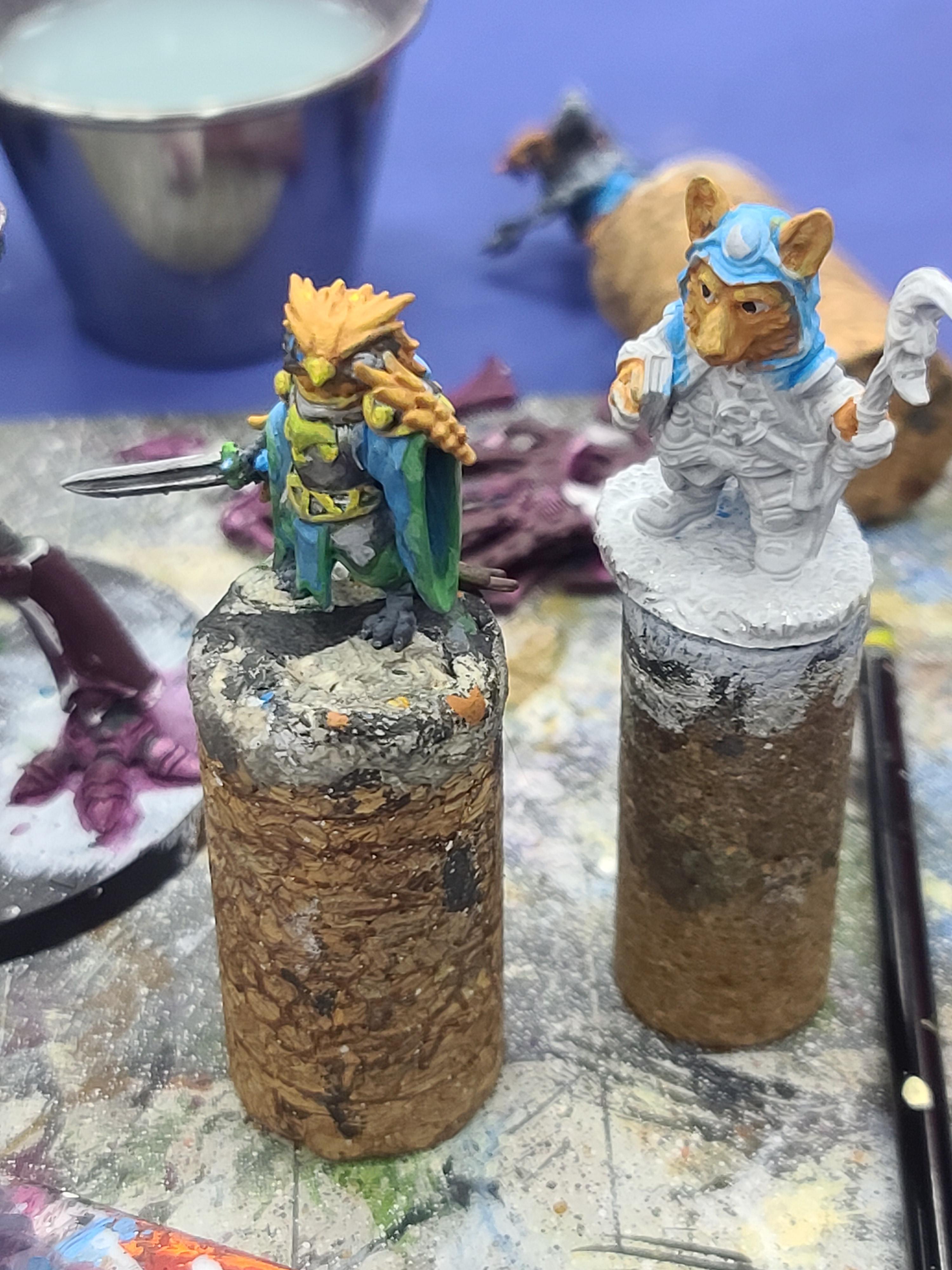 3d Print, Animal Adventurers, C Van Patten, Corgi Wizard, Dark Sword Miniatures, Dungeons And Dragons, Owl, Unknown Printer, Unknown Sculptor