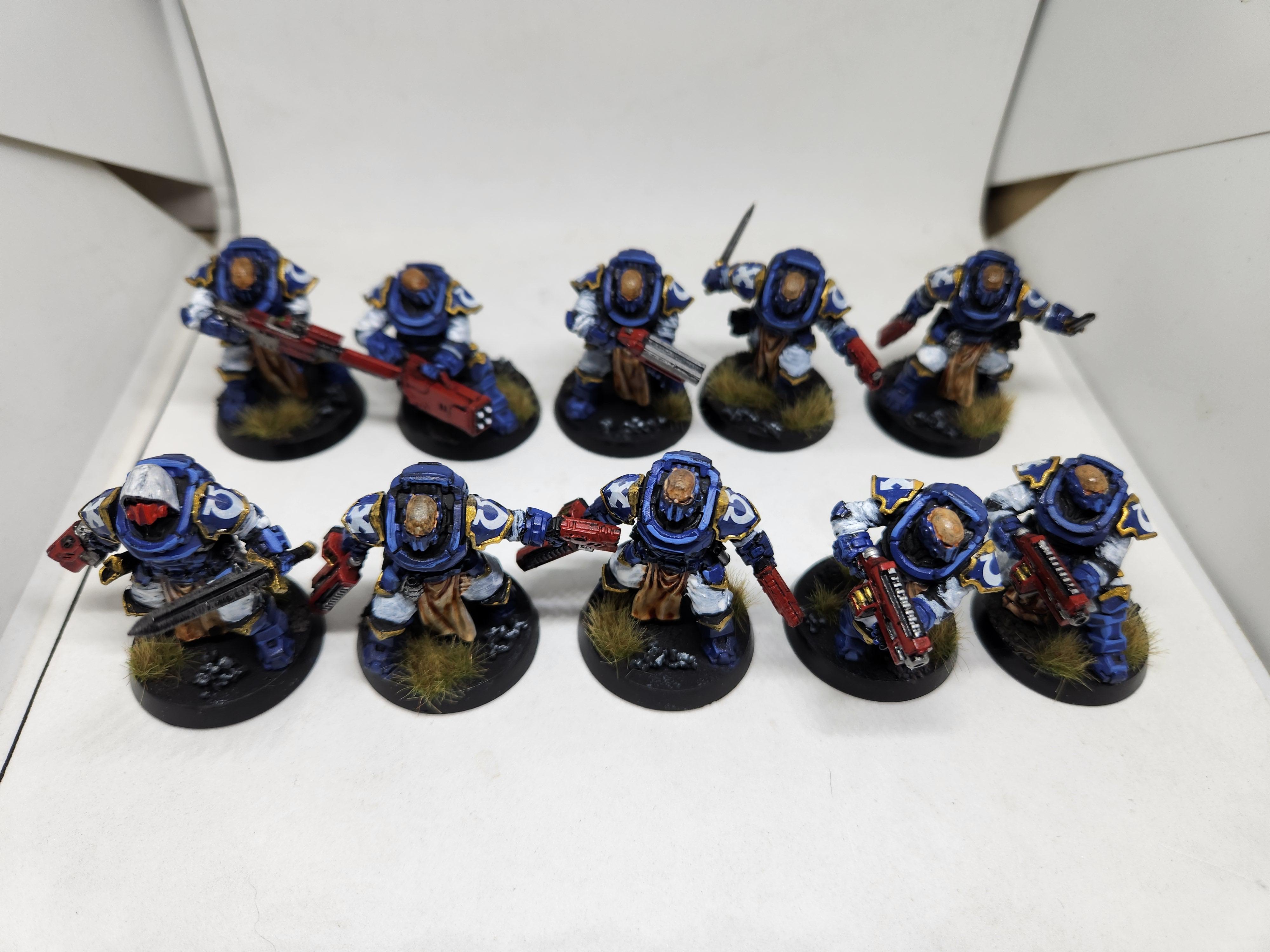Ultramarines Scout squad, after highlighting