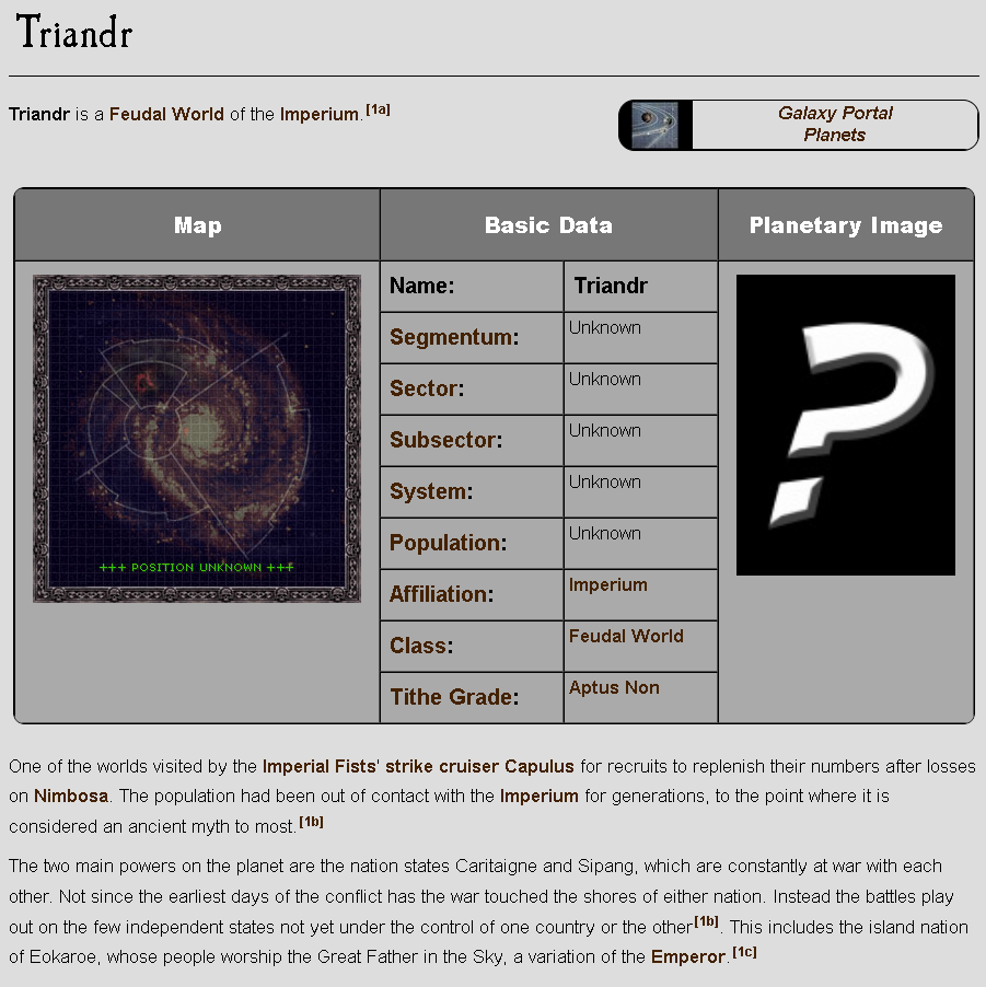 Fudal, Fudal 40k, Fudal Worlds, Triandr