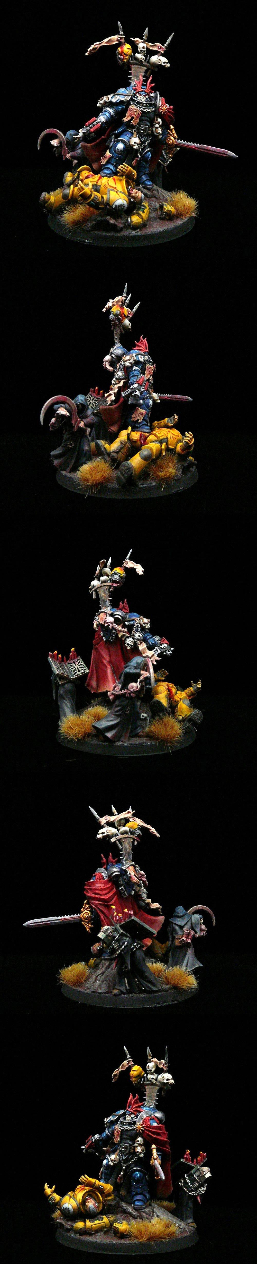 Chaos Lord, Chaos Space Marines, Hereticus Astartes, Kitbash, Night Lords, Wounded Marines