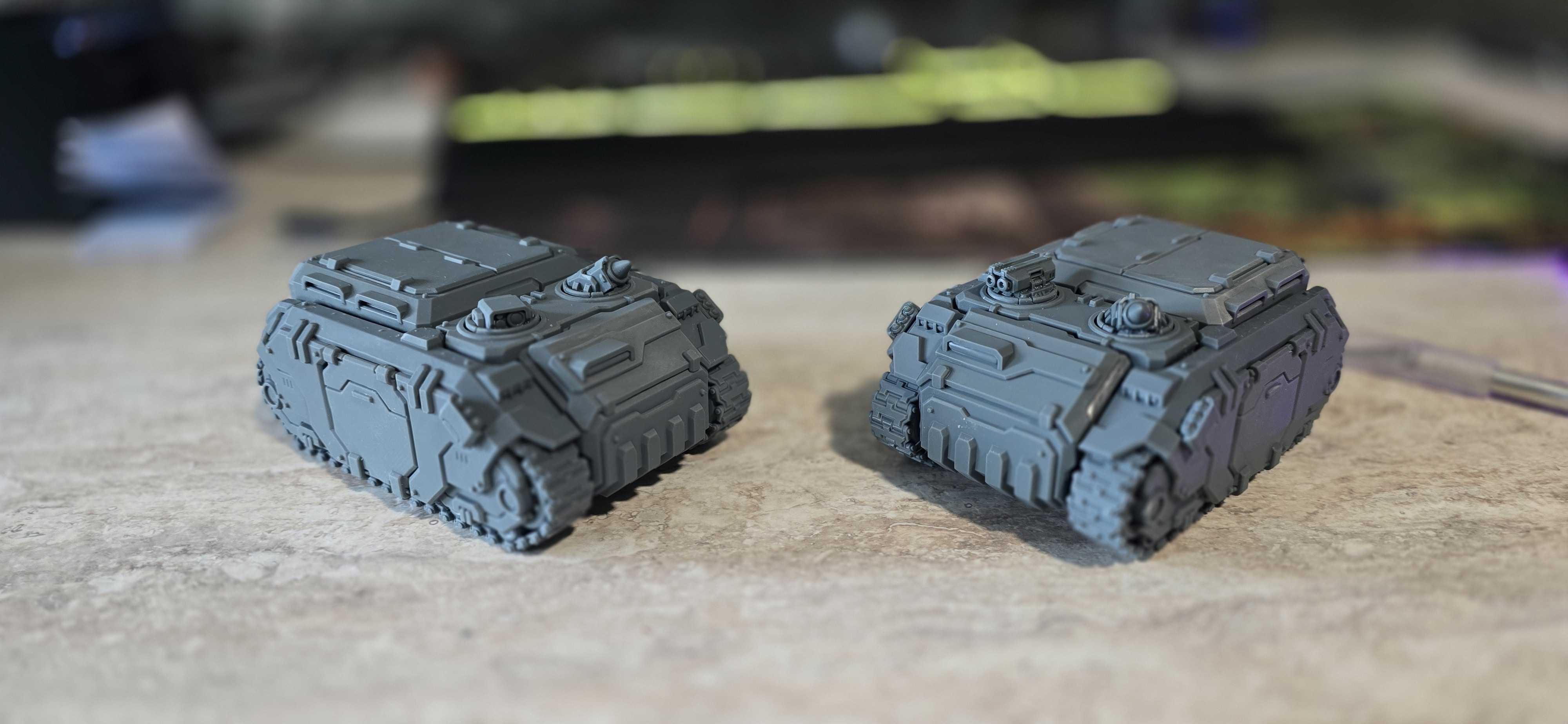 2 Puppetswar Bulldog APCs ready for painting!