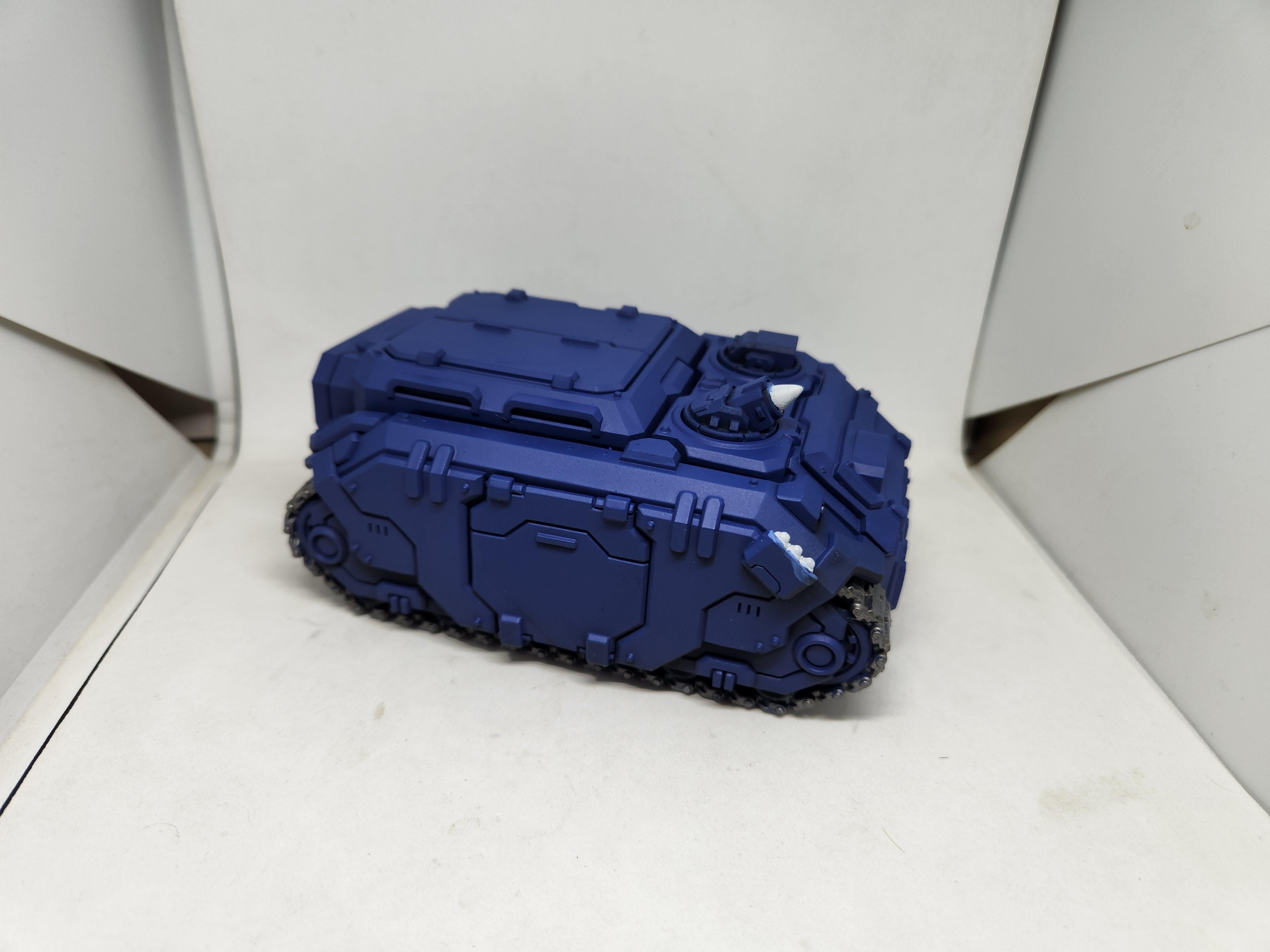 Ultramarines APC after spray priming and a few details painted