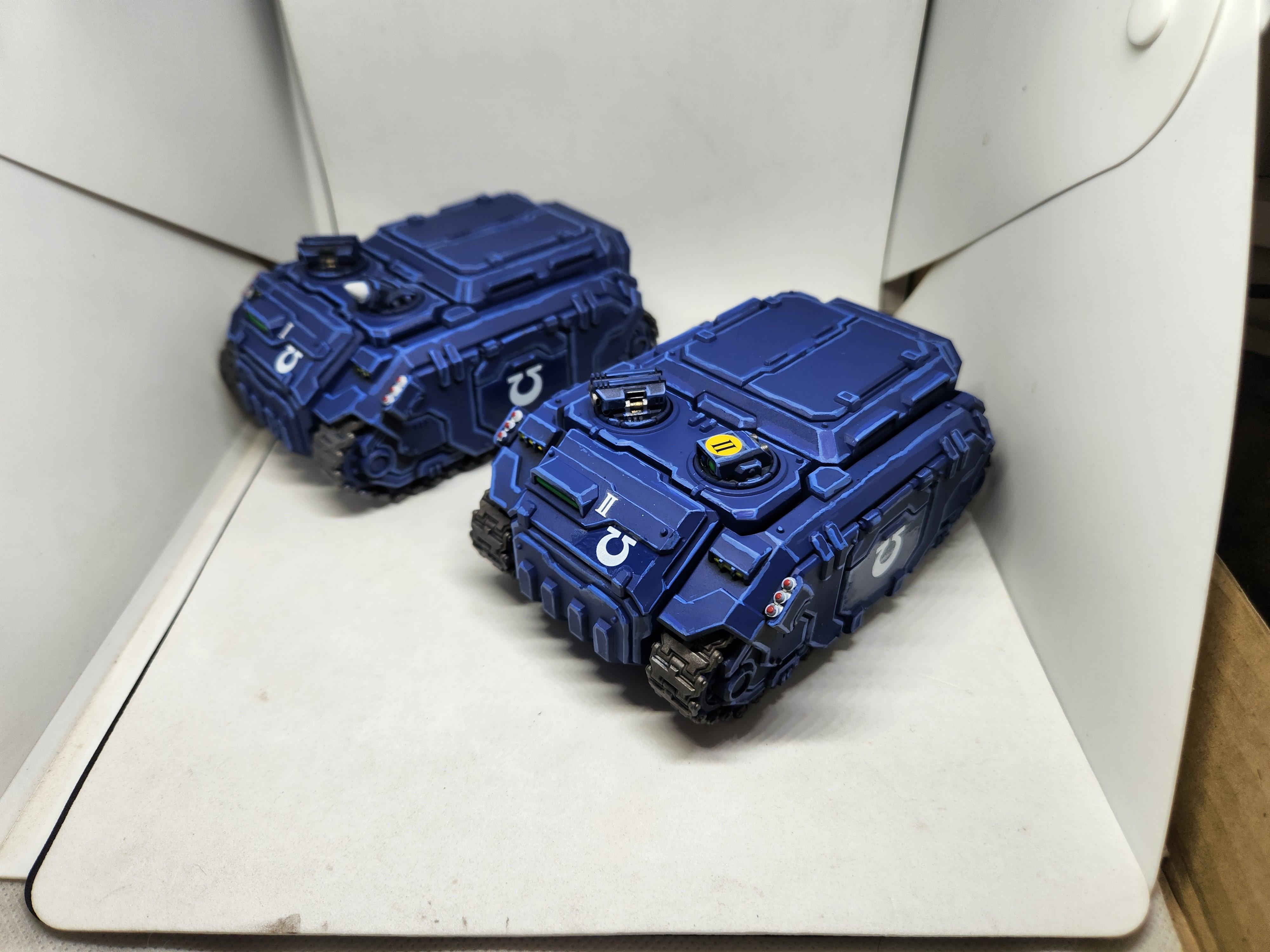 Front of 2 Ultramarines APCs