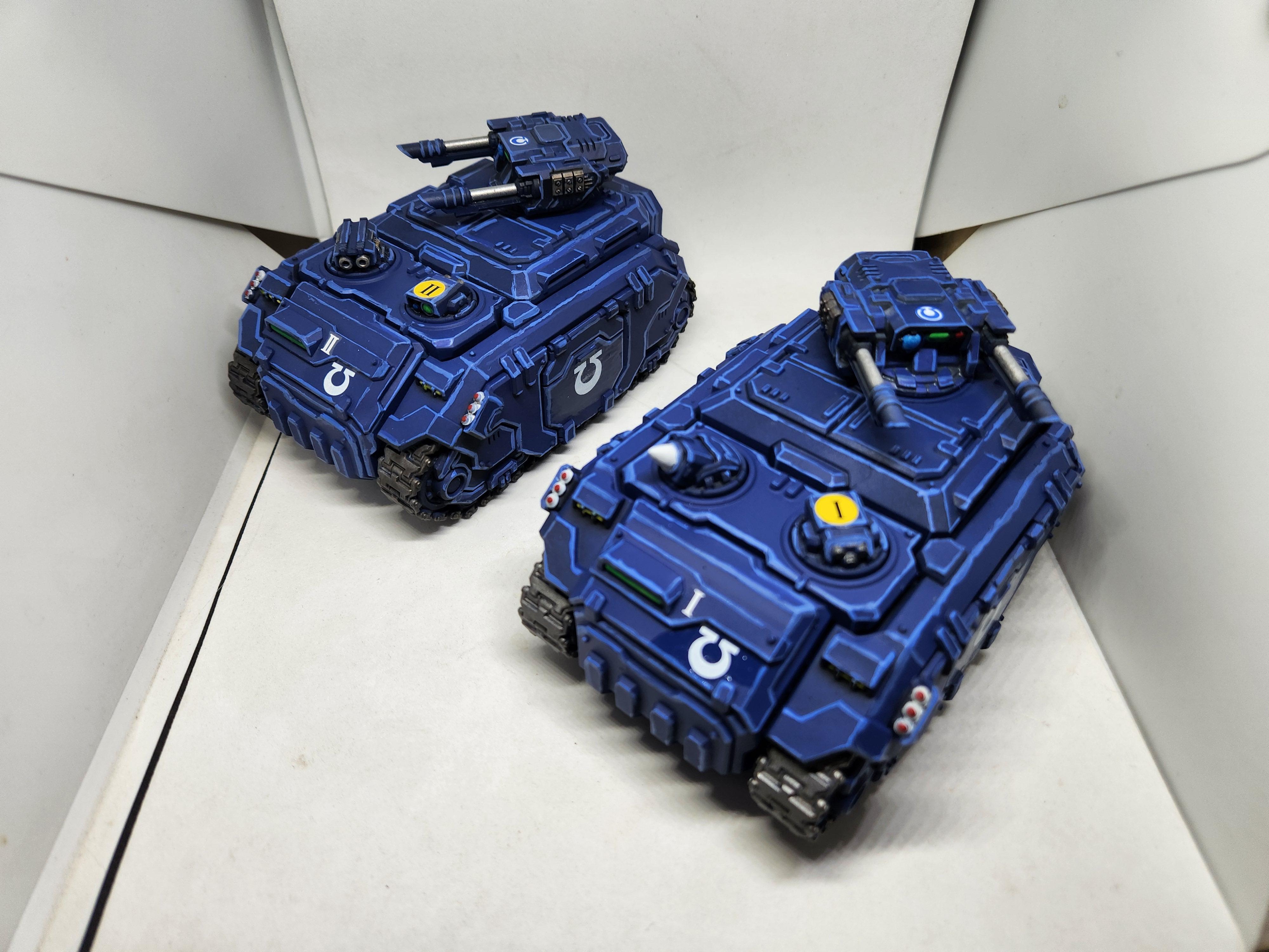 2 Ultramarines Razorback APCs with Lascannons