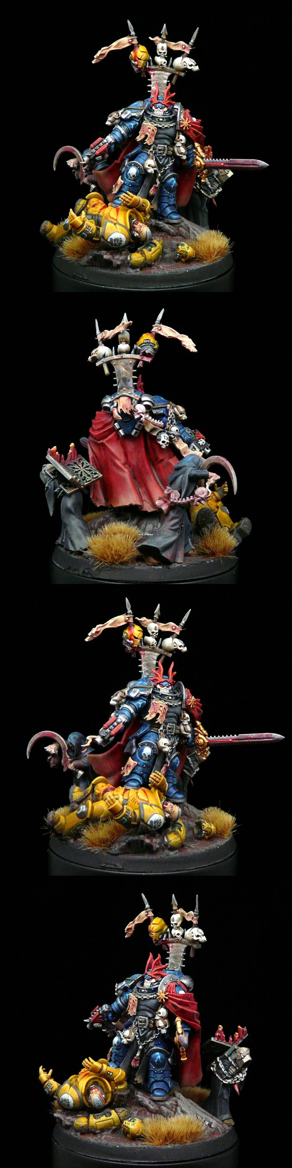 Champion, Chaos Space Marines, Hereticus Astartes, Kitbash, Night Lords, Wounded Marines