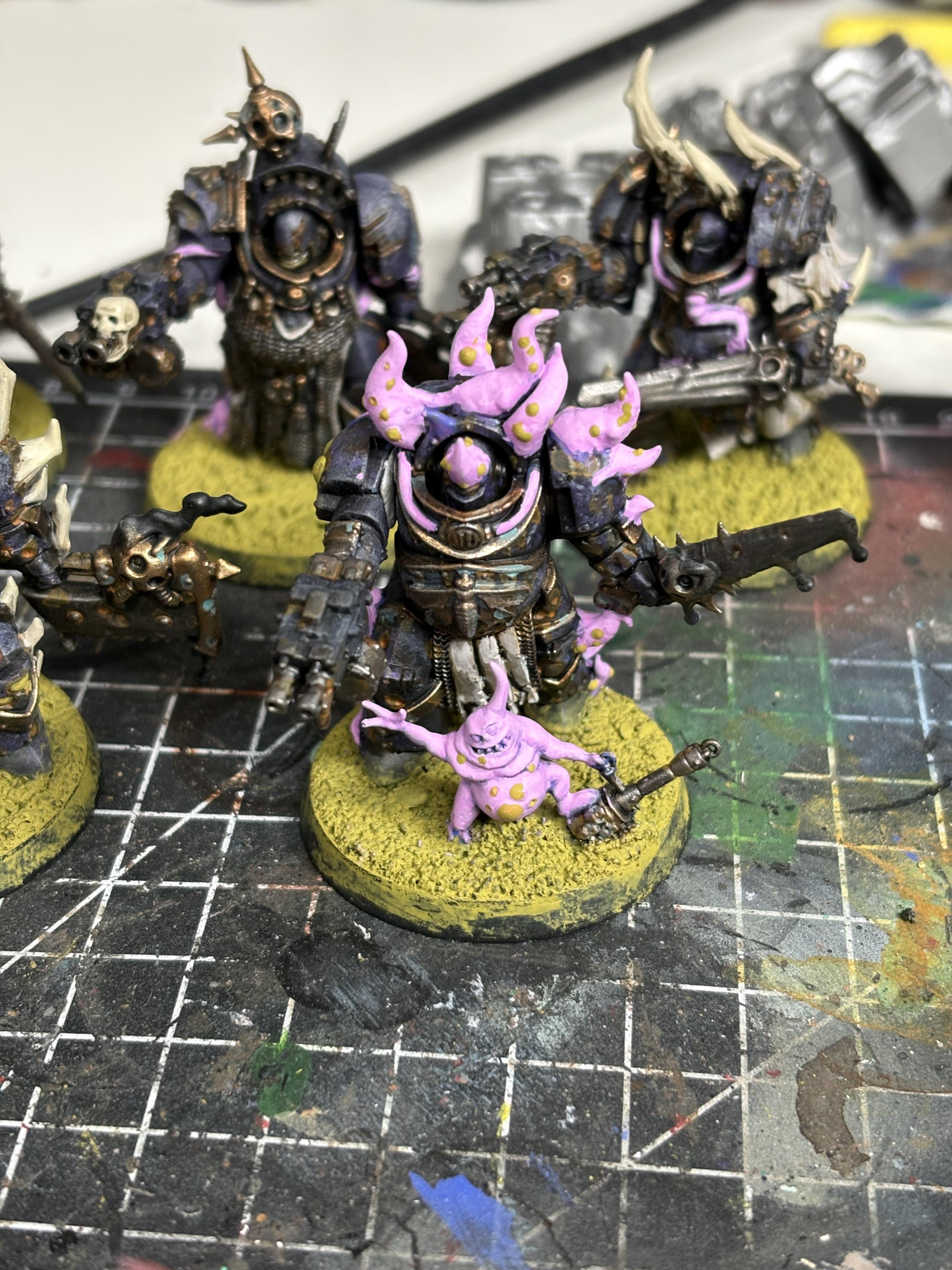 Blightlord Terminators, Blightlords, Chaos Space Marines, Death Guard, Plague Marines, Space Marines, Terminator Armor, Warhammer 40,000, Work In Progress