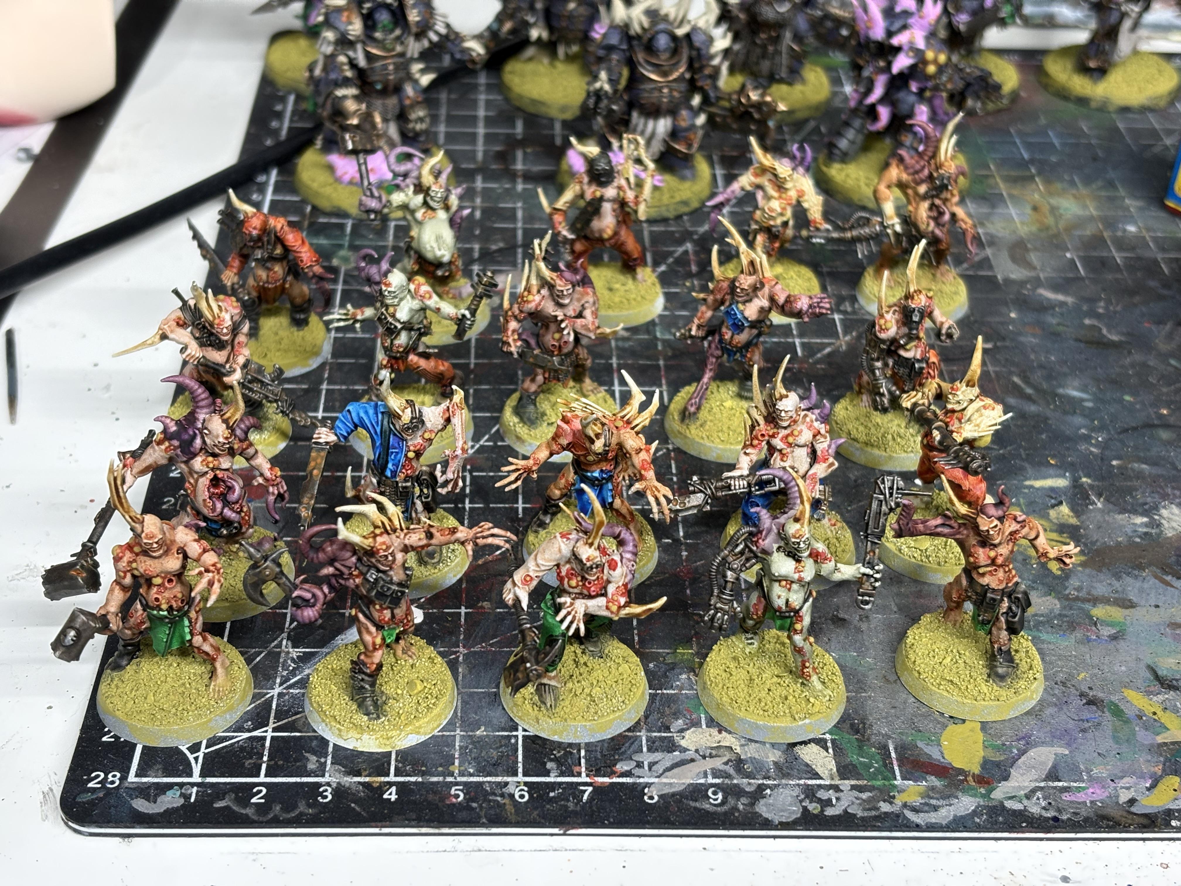 Blightlord Terminators, Blightlords, Chaos Space Marines, Death Guard, Plague Marines, Poxwalkers, Space Marines, Terminator Armor, Warhammer 40,000, Work In Progress