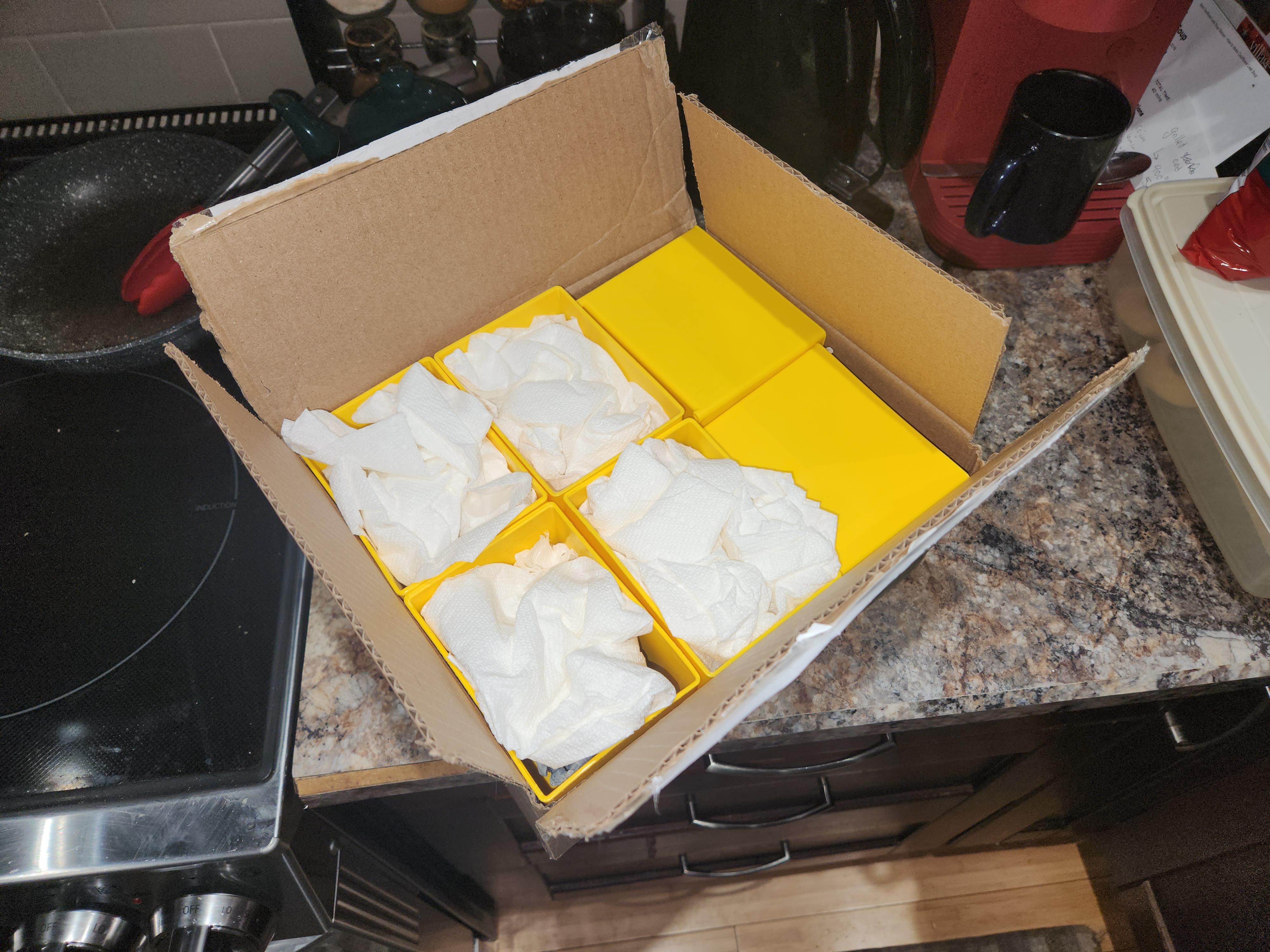 Opening a box of 3d printed goodies