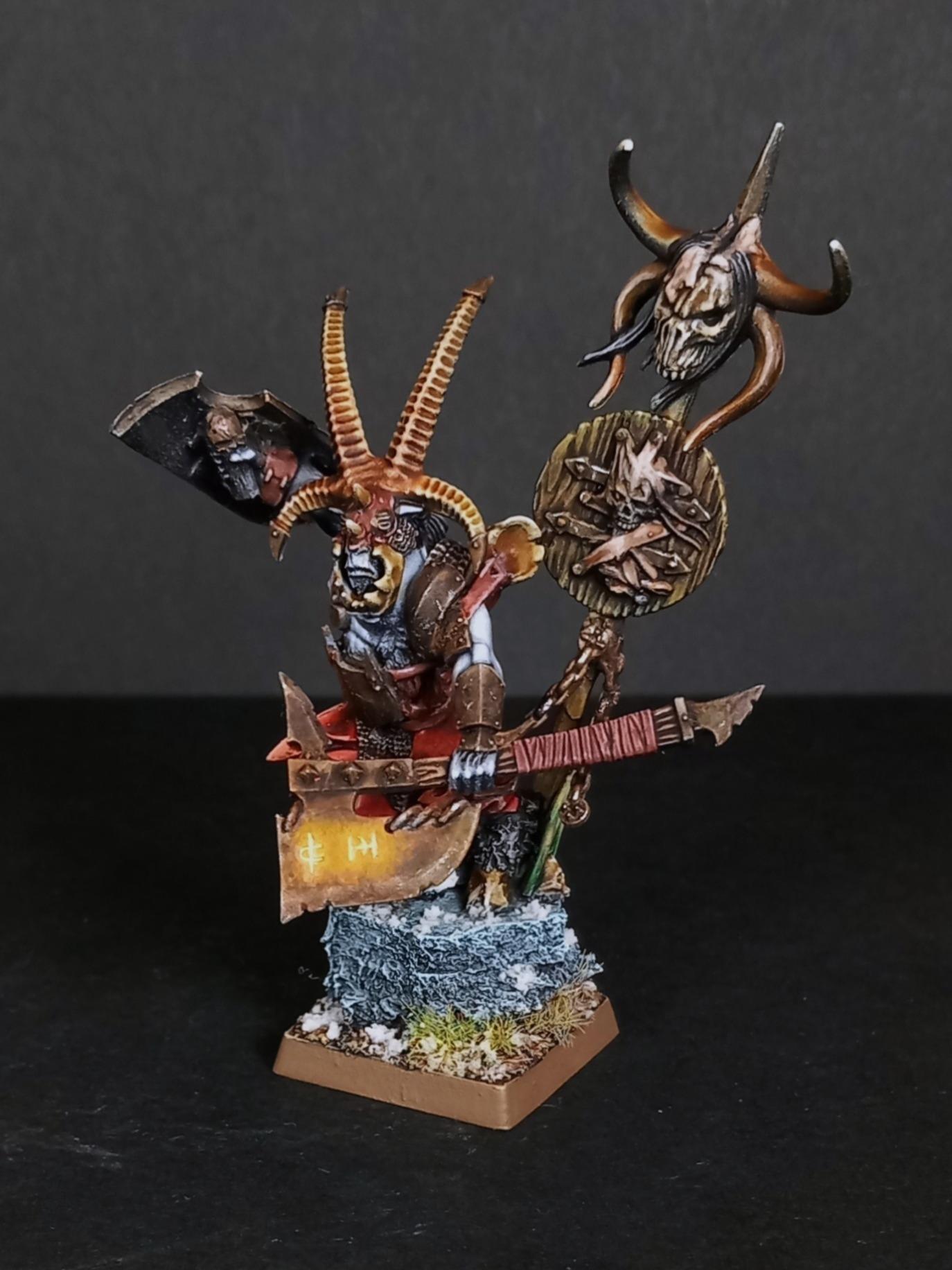 Beastlord, Beastmen, Beastsofchaos, Conversion, Convertedminiature, Kitbash, Oldworld, Theoldworld, Warhammer Fantasy, Warhammeroldworld, Wtow