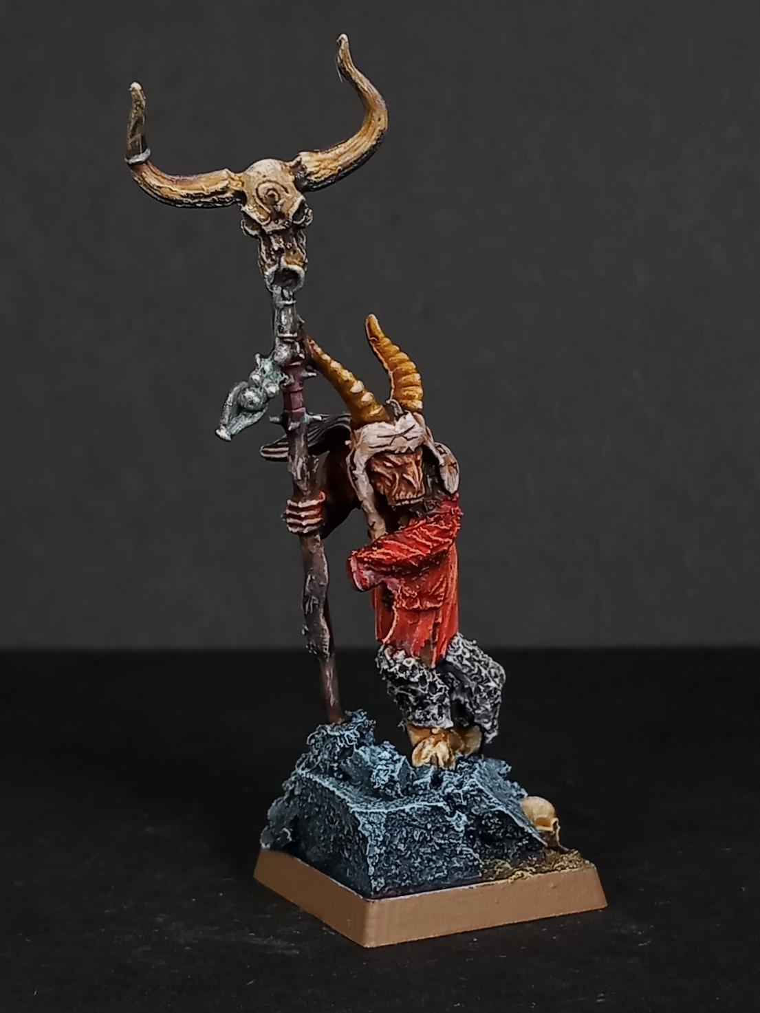 Beasmanshaman, Beastmen, Beastsofchaos, Conversion, Convertedminiature, Kitbash, Oldworld, Shaman, Theoldworld, Warhammer Fantasy, Warhammeroldworld, Wtow