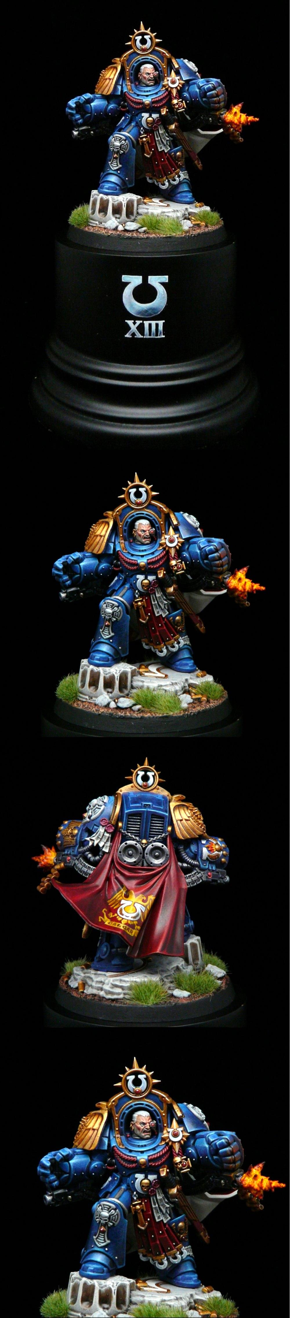 Adeptus Astartes, Antilochus Armour, Freehand, Marneus Calgar, Primaris, Space Marines, Ultramarines