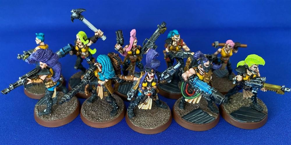 Escher, Metal, Necromunda, Painted, Painted Escher Gang