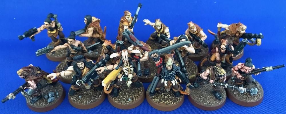 Metal, Necromunda, Outlanders, Painted, Ratskin Gang, Ratskins