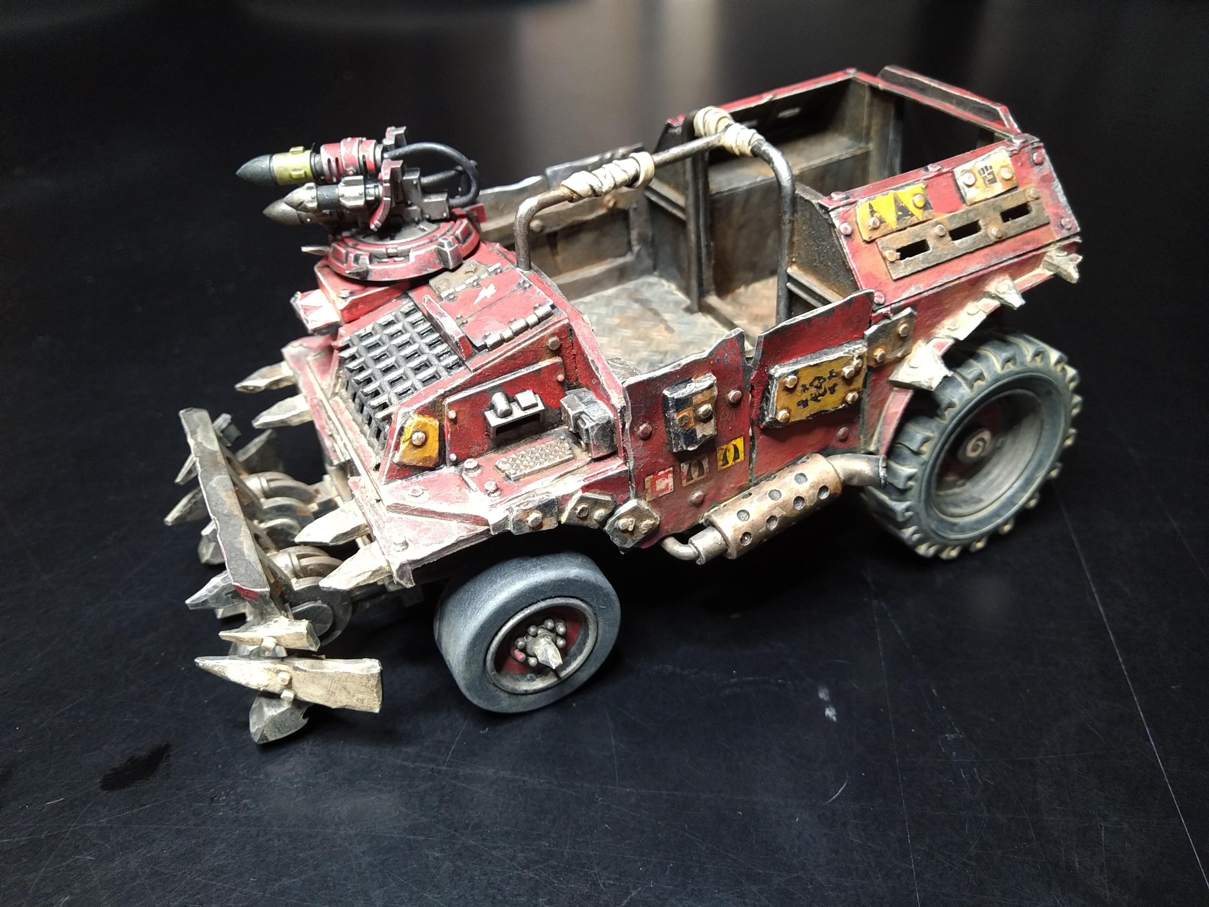 Opr, Orks, Red, Scratch Build, Trukk, Warhammer 40,000