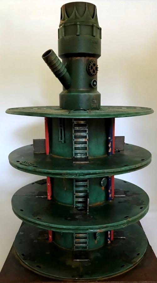 Necromunda, Painted, Scratch Build, Spool Tower, Terrain