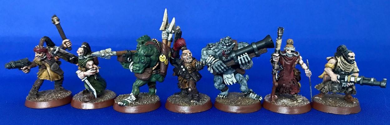 Gangers, Necromunda, Painted, Scalies, Scavvies