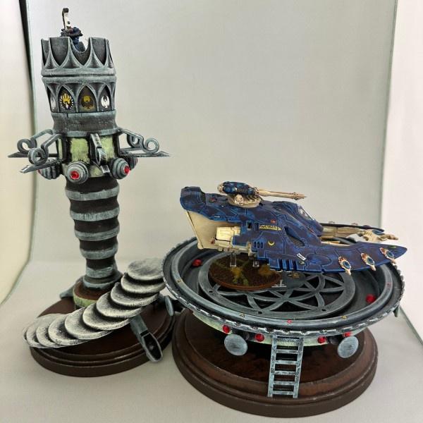 Eldar, Eldar Control Tower And Landing Pad, Painted, Scratch Build, Terrain, Warhammer 40,000