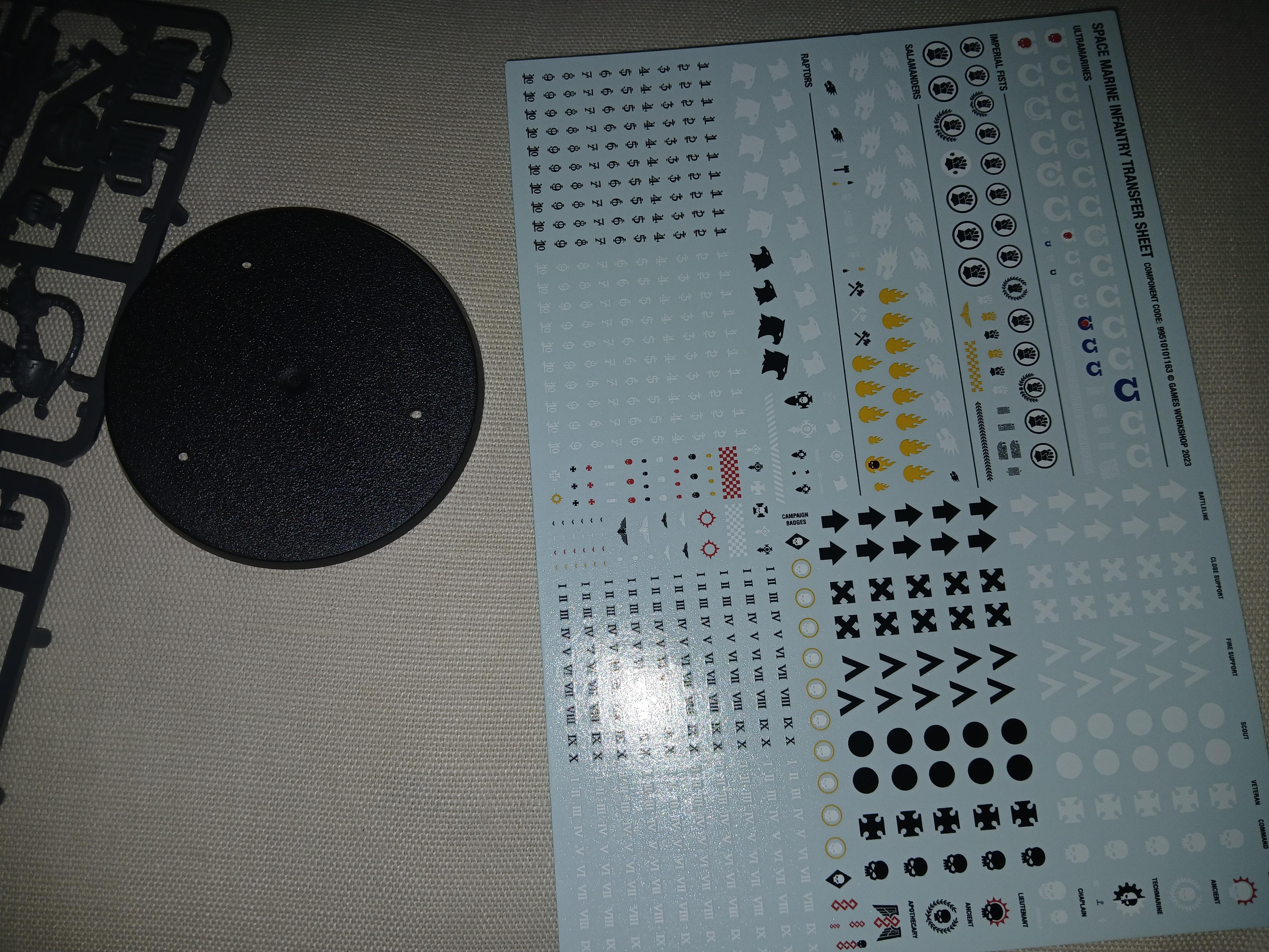 Decals, Primaris, Space Marines, Transfer Sheet