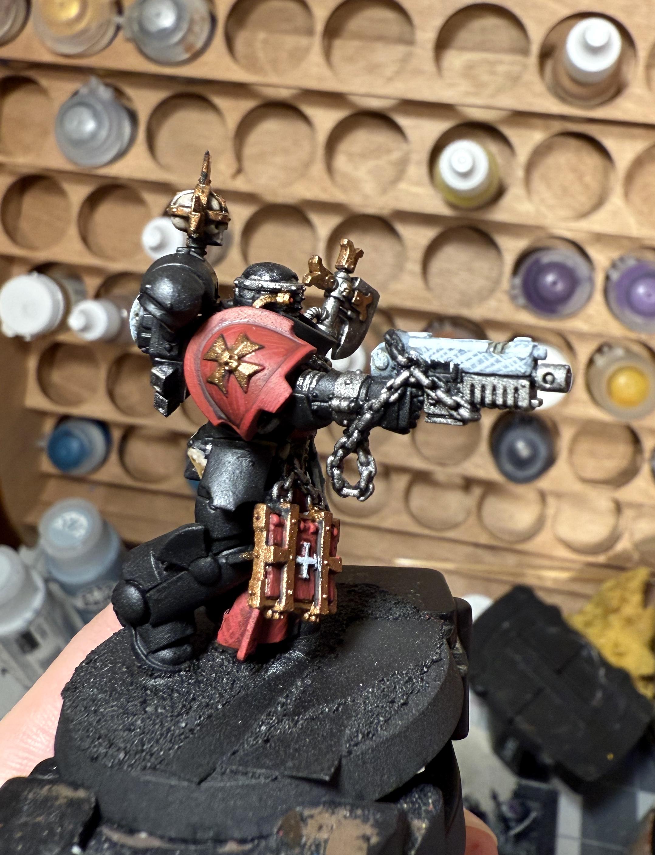 Black Templars, Character, Cloaks, Execrator, Hobby Progress Challenge, Standard, Sword Brethren