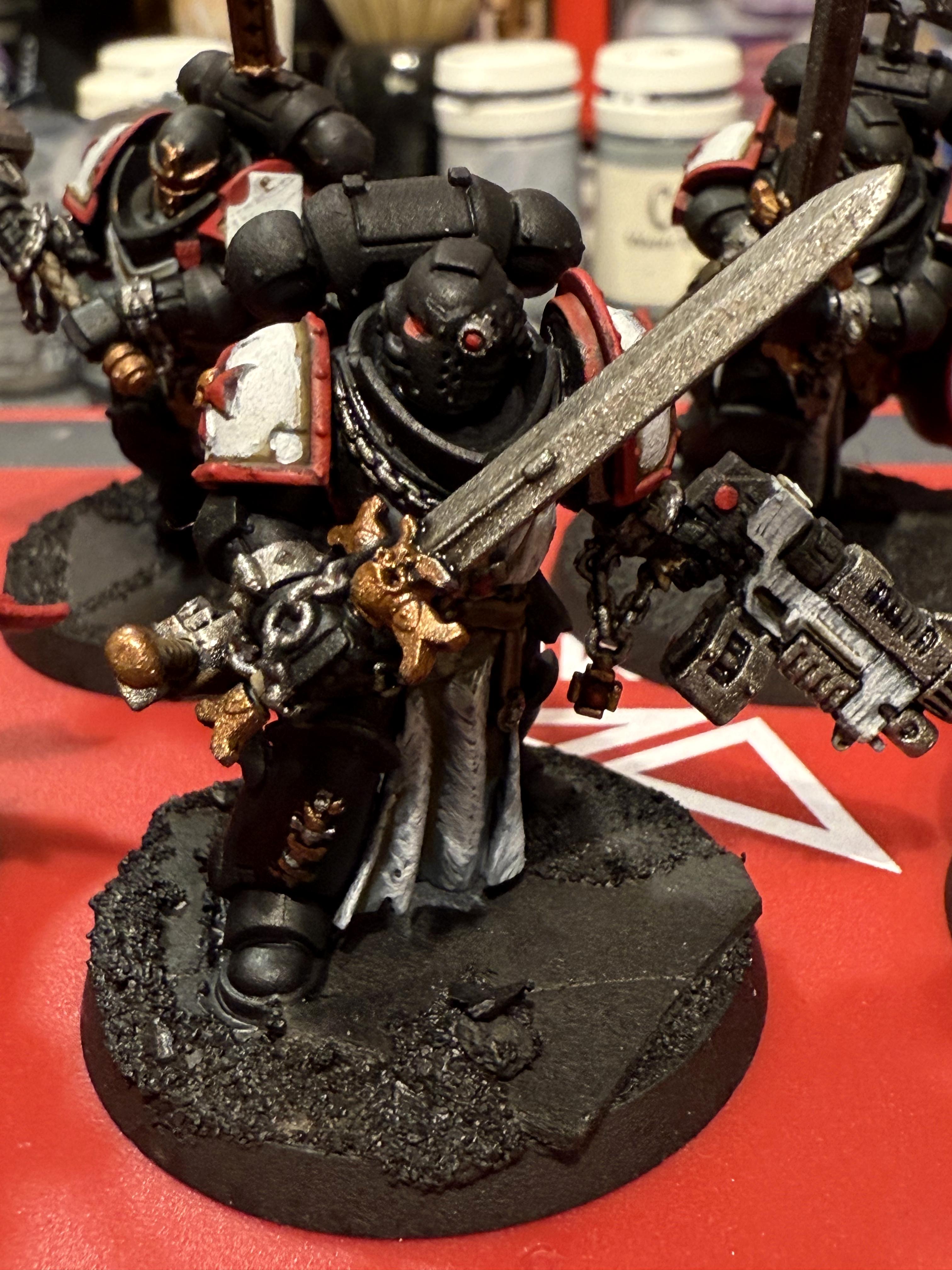 Black Templars, Cloaks, Combi Weapon Lieutenant, Hobby Progress Challenge, Standard, Sword Brethren